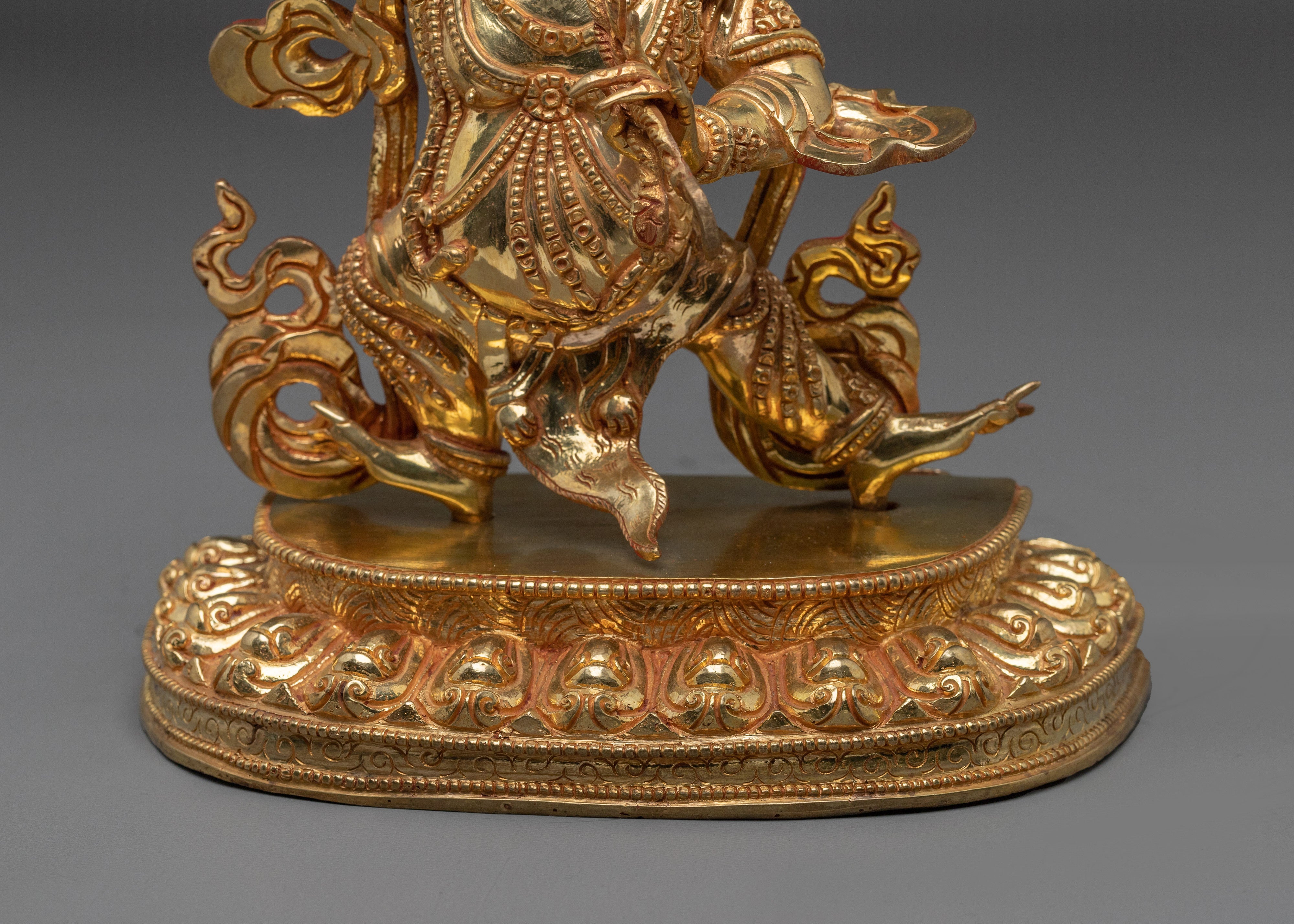 Handcrafted Vajrapani Copper and Gold Statue | Perfect for Spiritual Practice