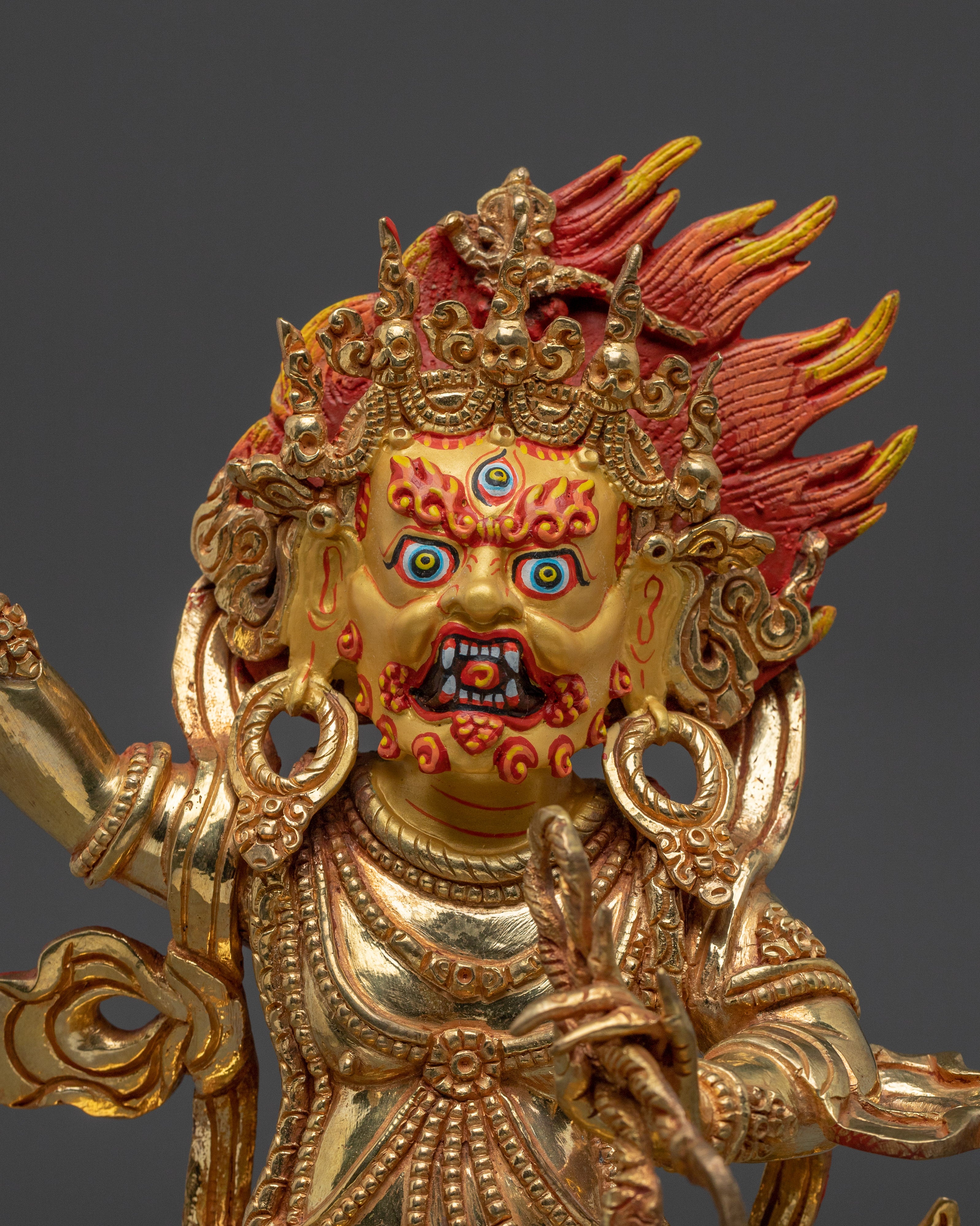Handcrafted Vajrapani Copper and Gold Statue | Perfect for Spiritual Practice