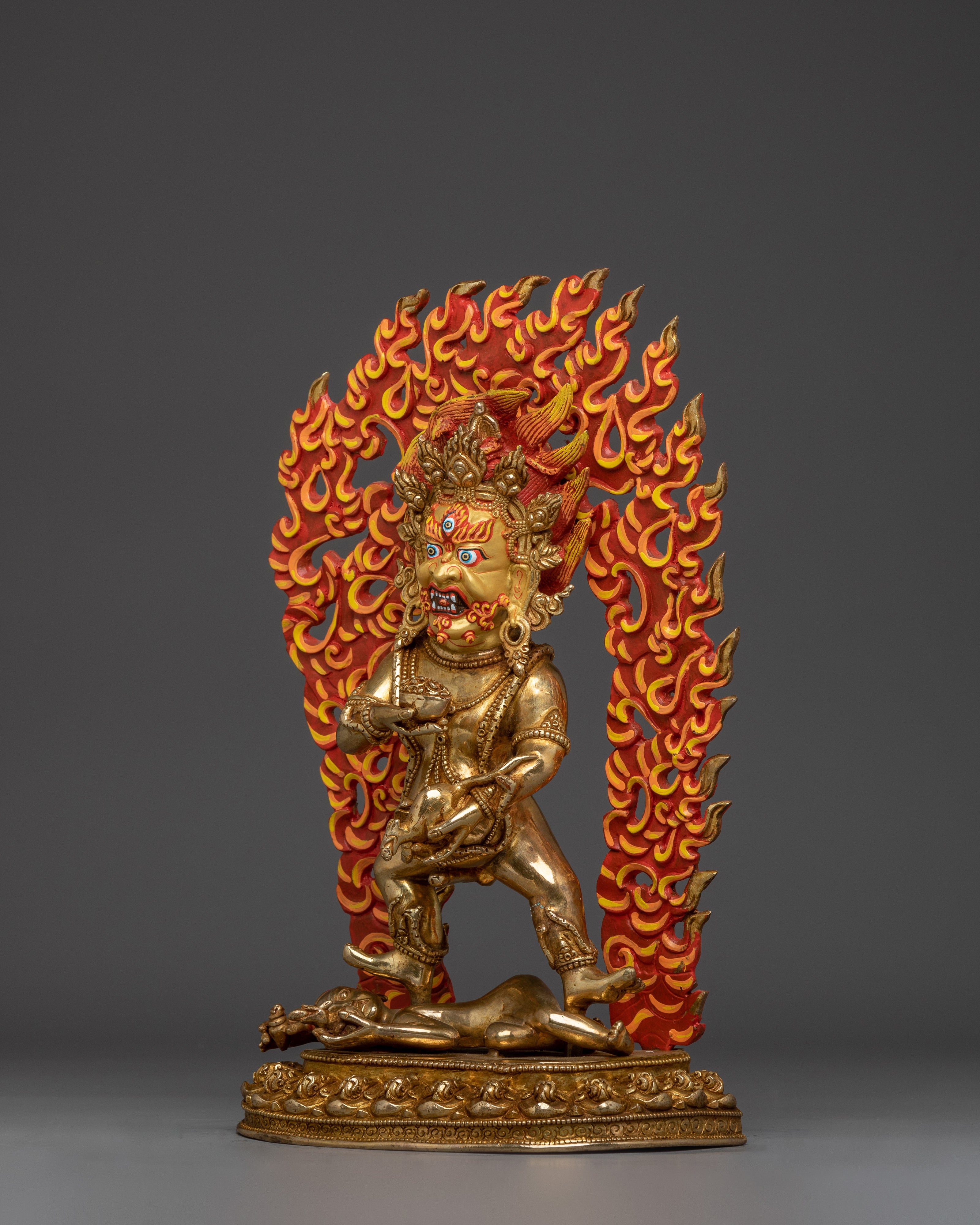 Sacred Black Dzambhala Statue | Spiritual Wealth, Protection, and Meditation Practice