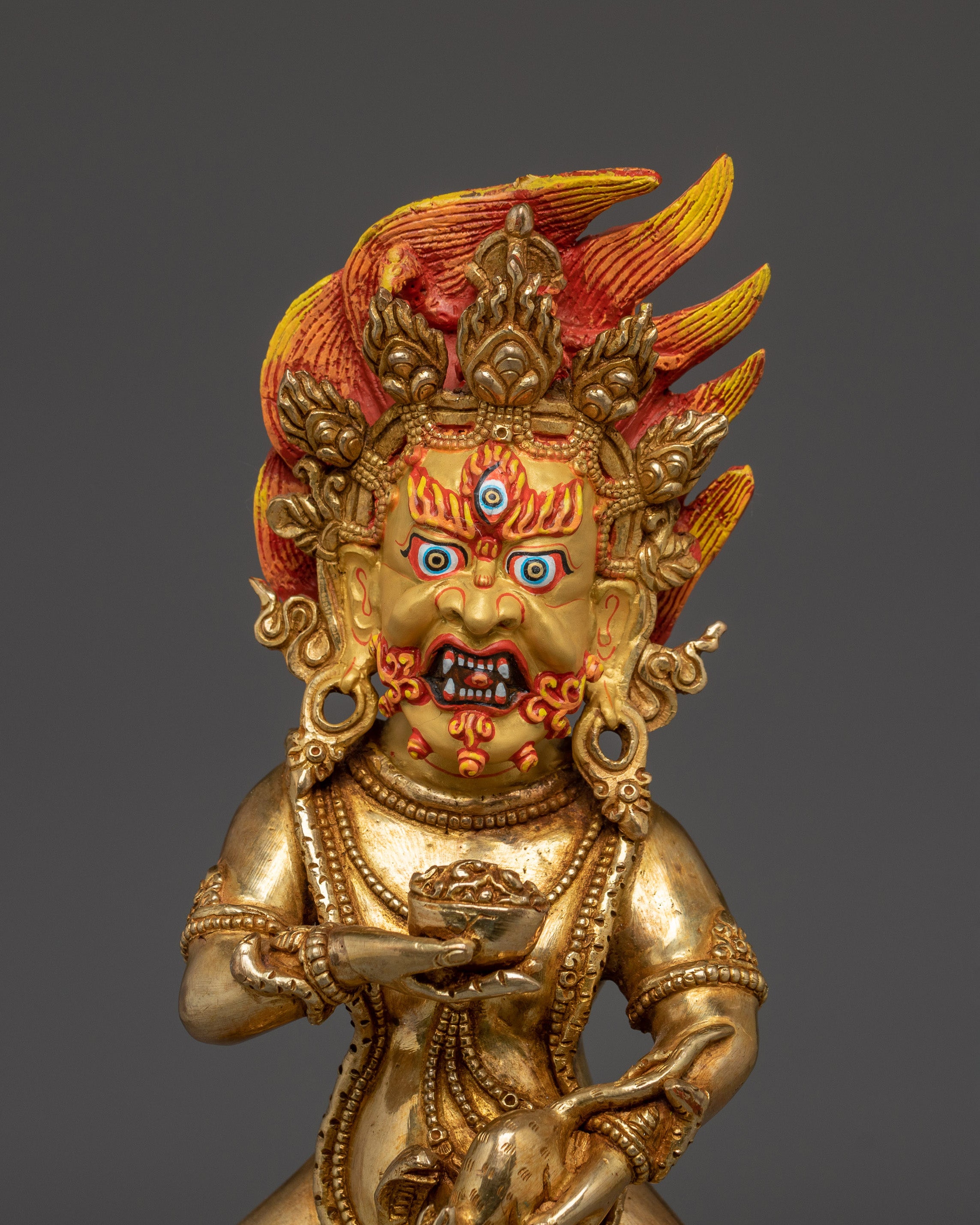 Sacred Black Dzambhala Statue | Spiritual Wealth, Protection, and Meditation Practice