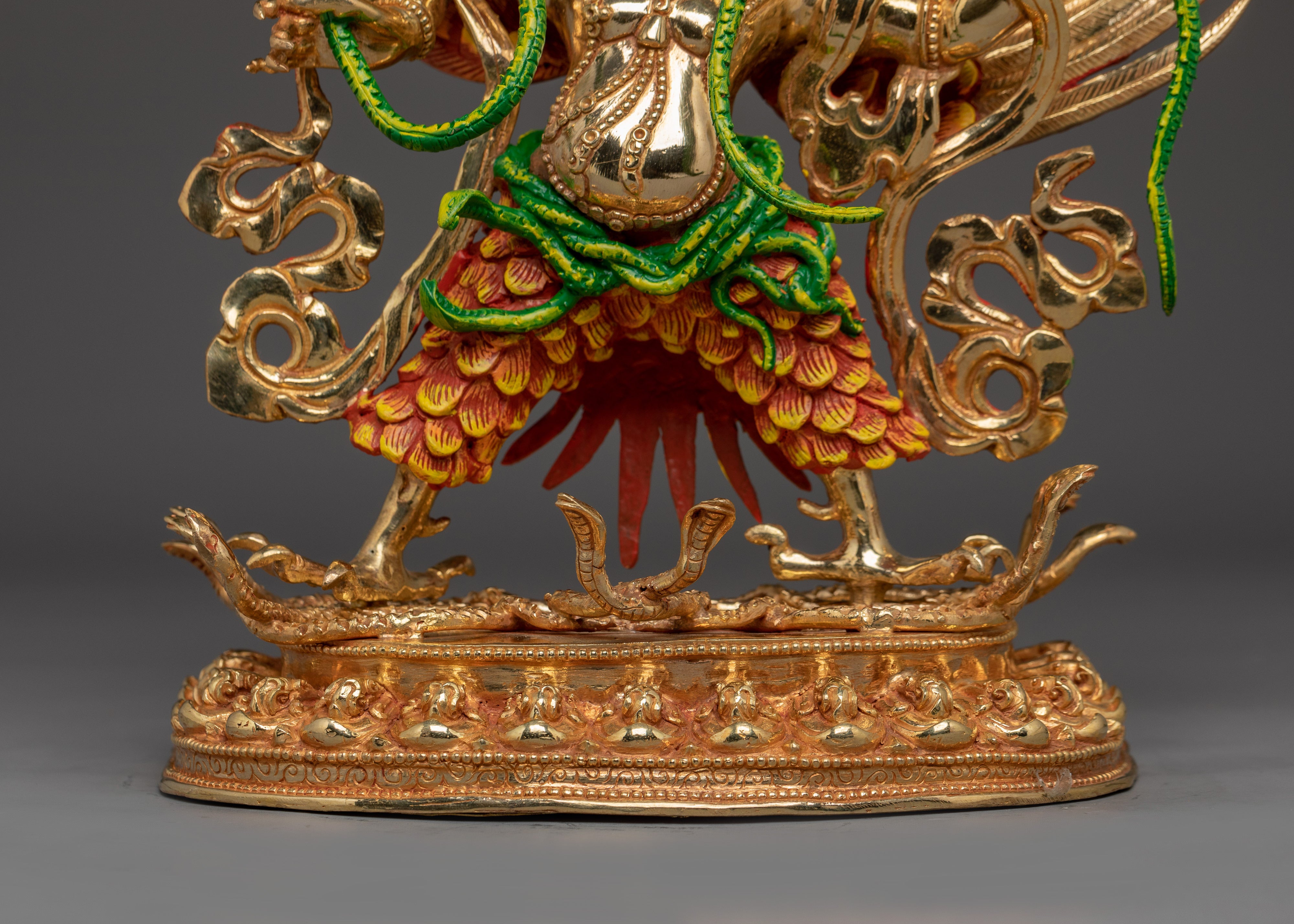 Garuda Statue in 24K Gold and Copper | Powerful Protector Deity for Meditation
