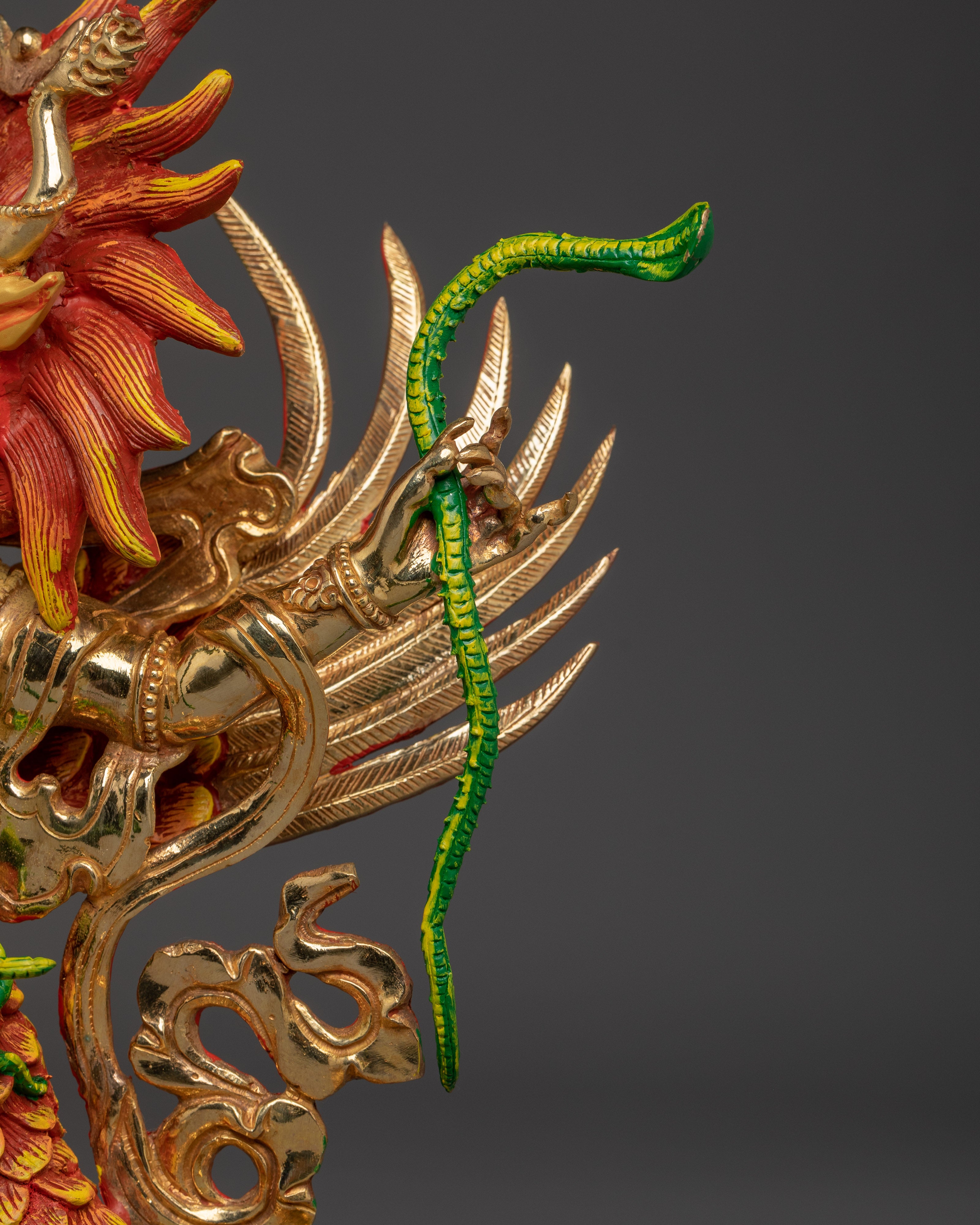 Garuda Statue in 24K Gold and Copper | Powerful Protector Deity for Meditation