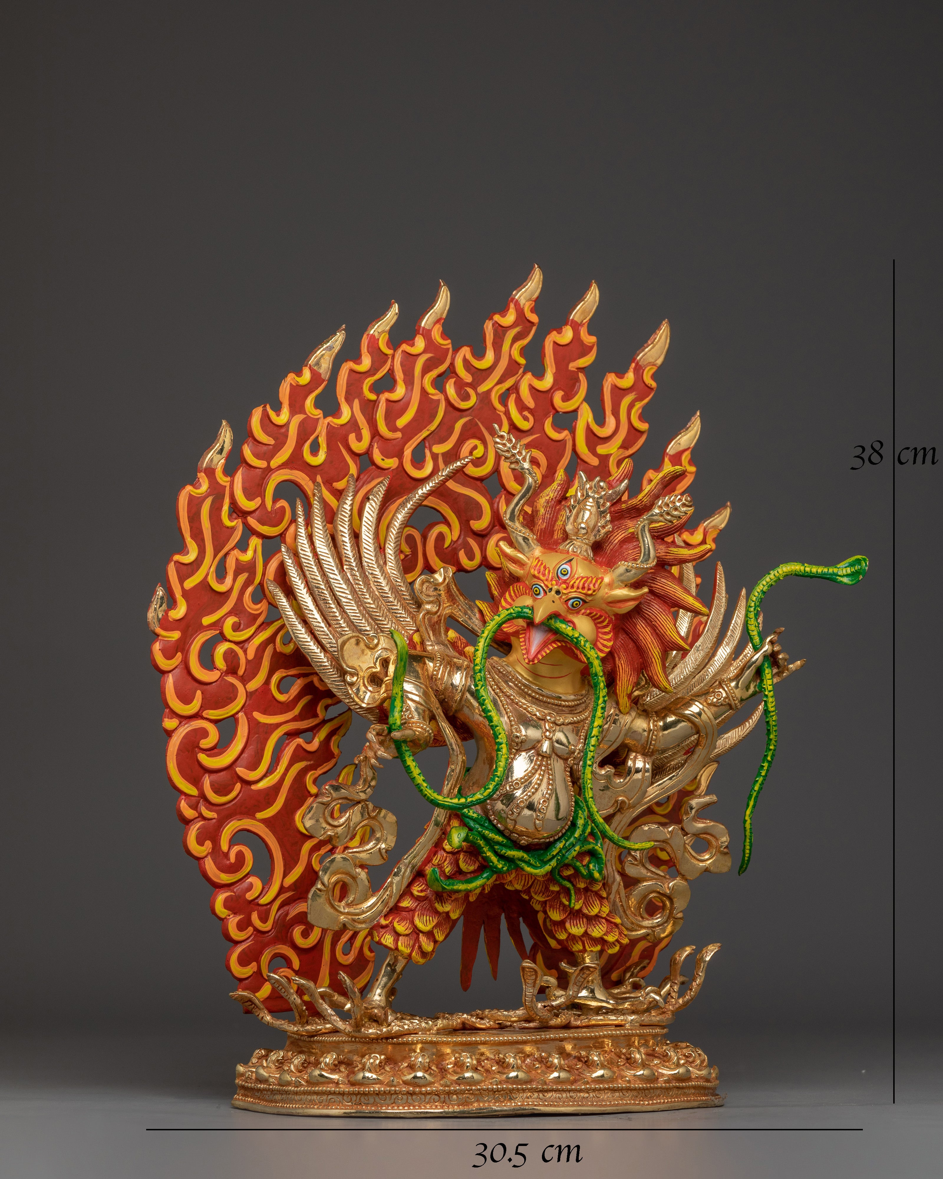 Garuda Statue in 24K Gold and Copper