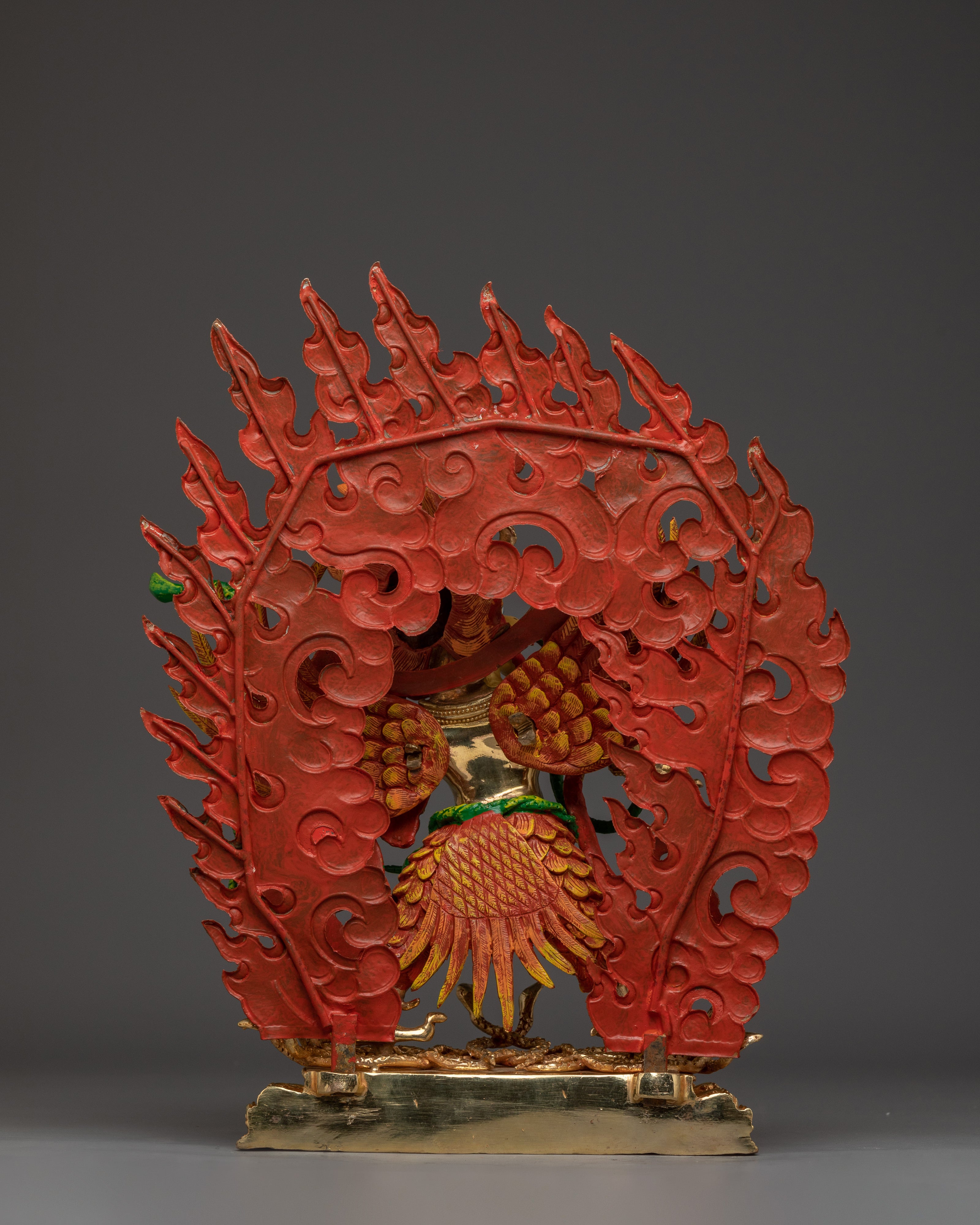 Garuda Statue in 24K Gold and Copper | Powerful Protector Deity for Meditation