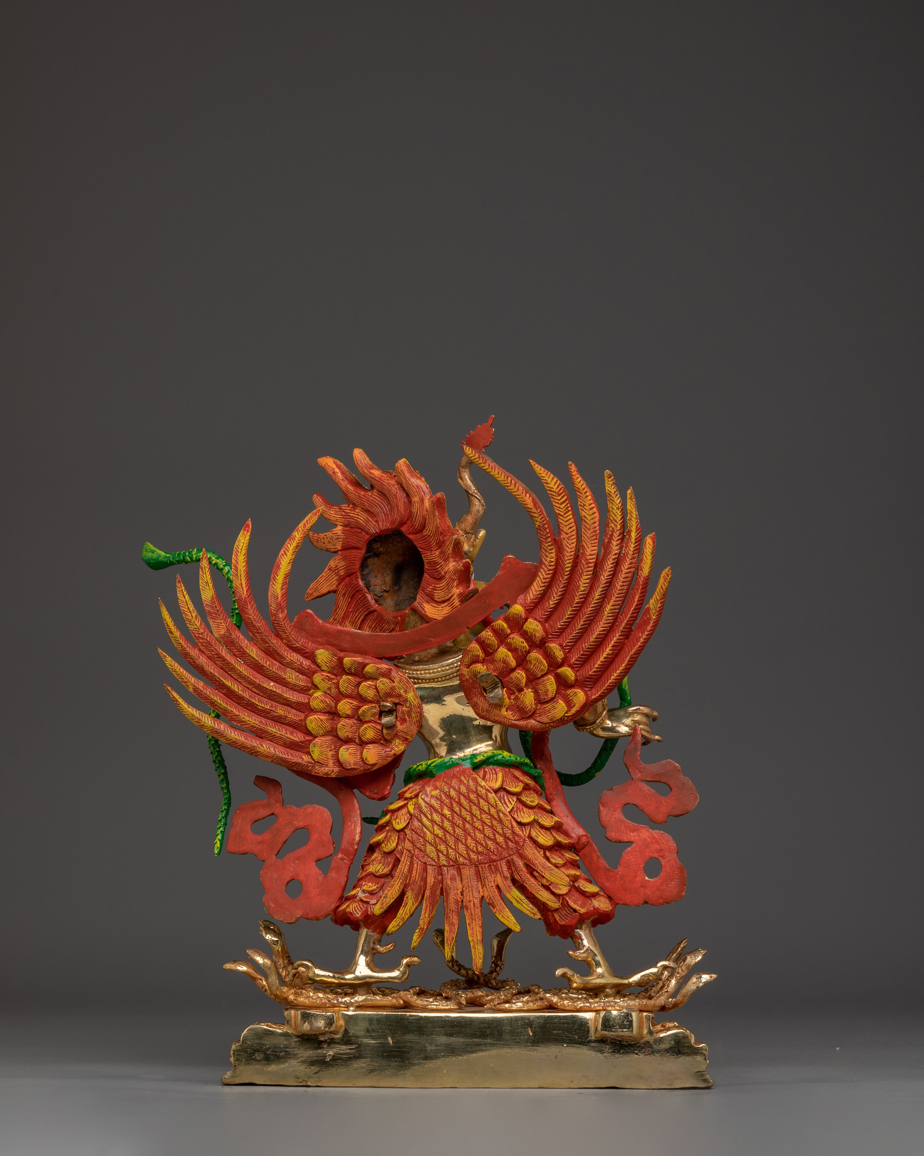 Garuda Statue in 24K Gold and Copper | Powerful Protector Deity for Meditation