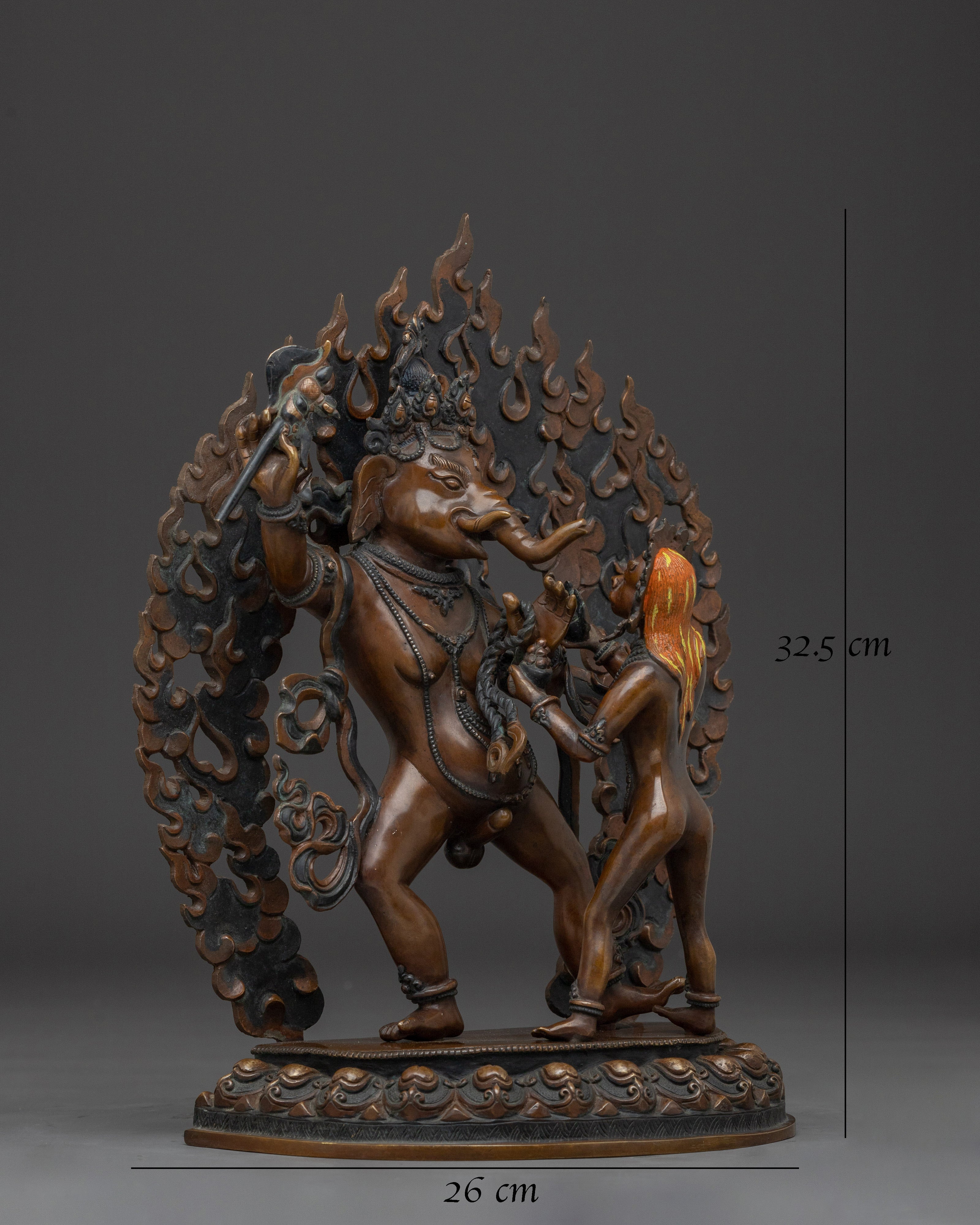 Ganesh statue in oxidized copper