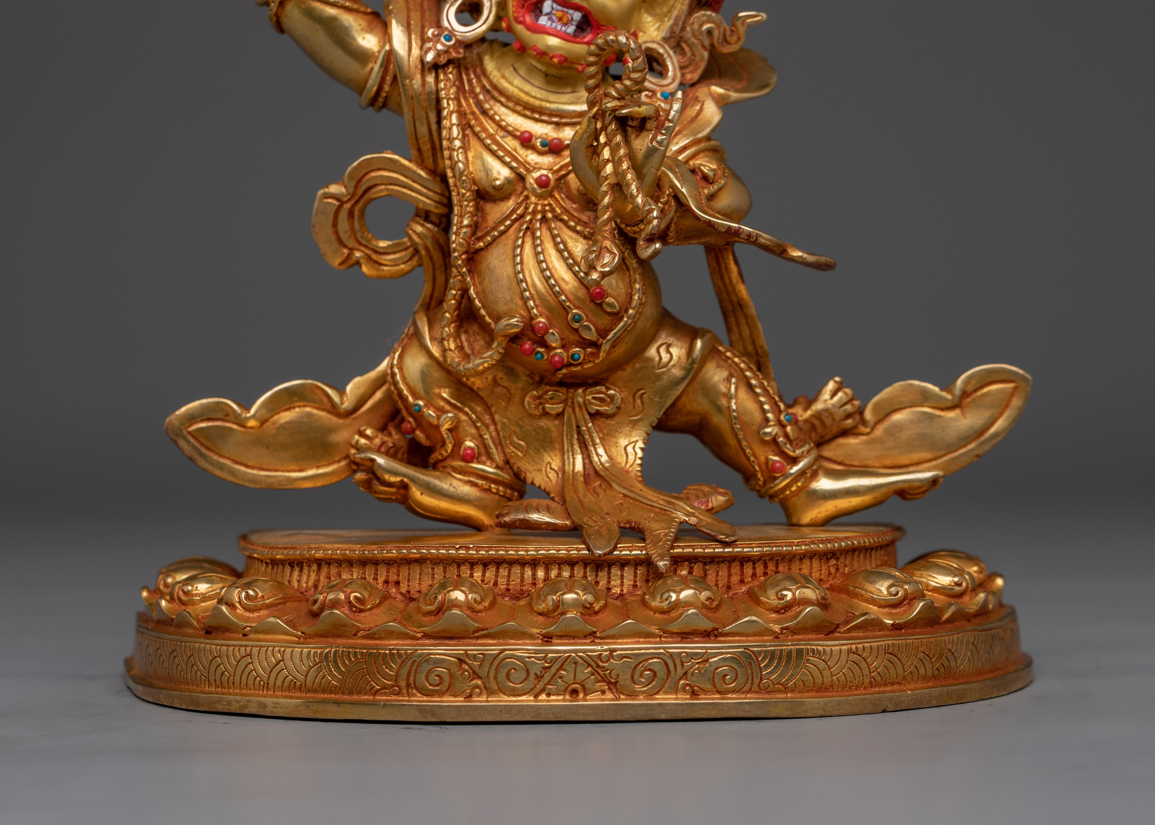 Vajrapani Copper Statue with 24K Gold Gilding | Spiritual Protector Deity for Meditation