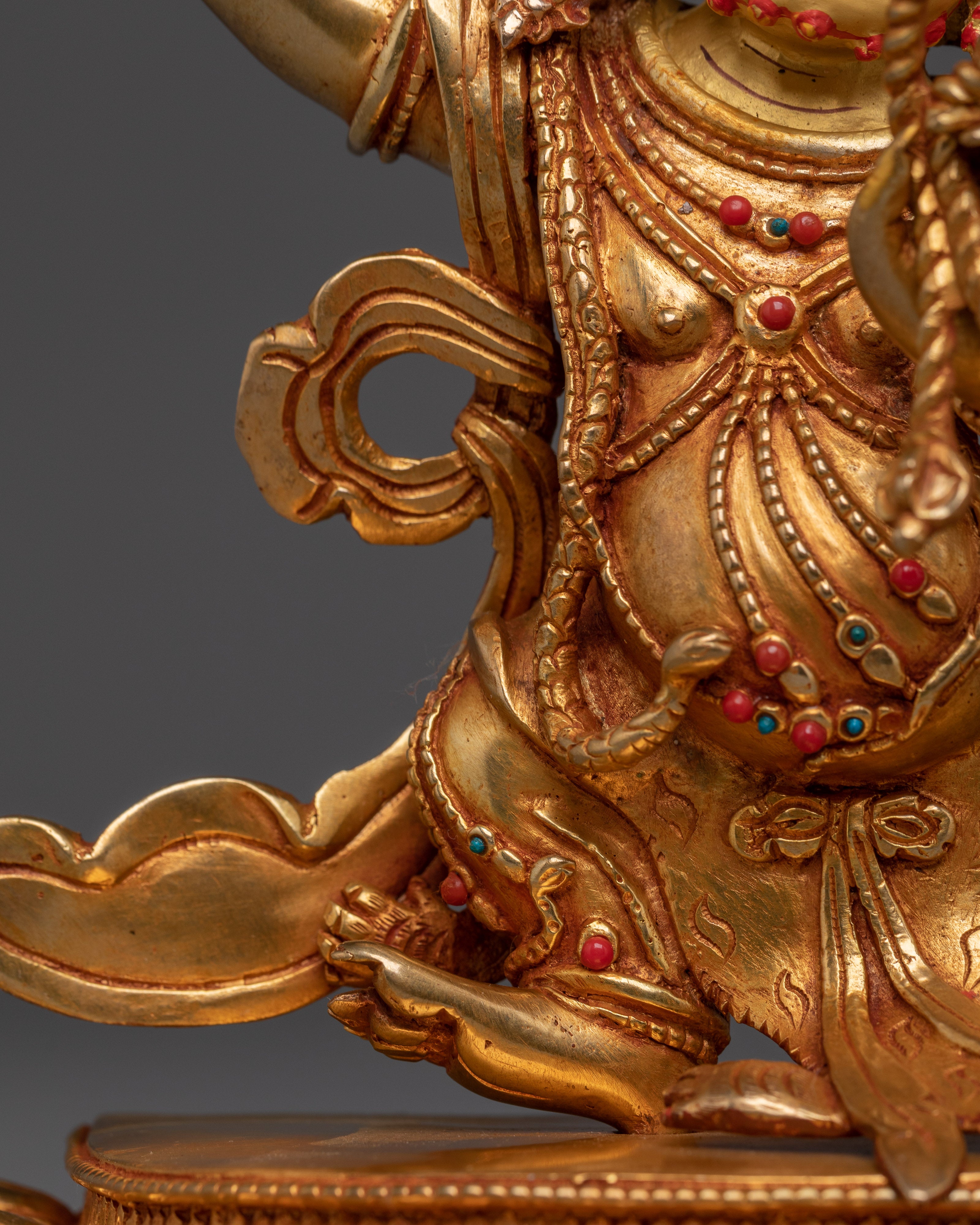 Vajrapani Copper Statue with 24K Gold Gilding | Spiritual Protector Deity for Meditation