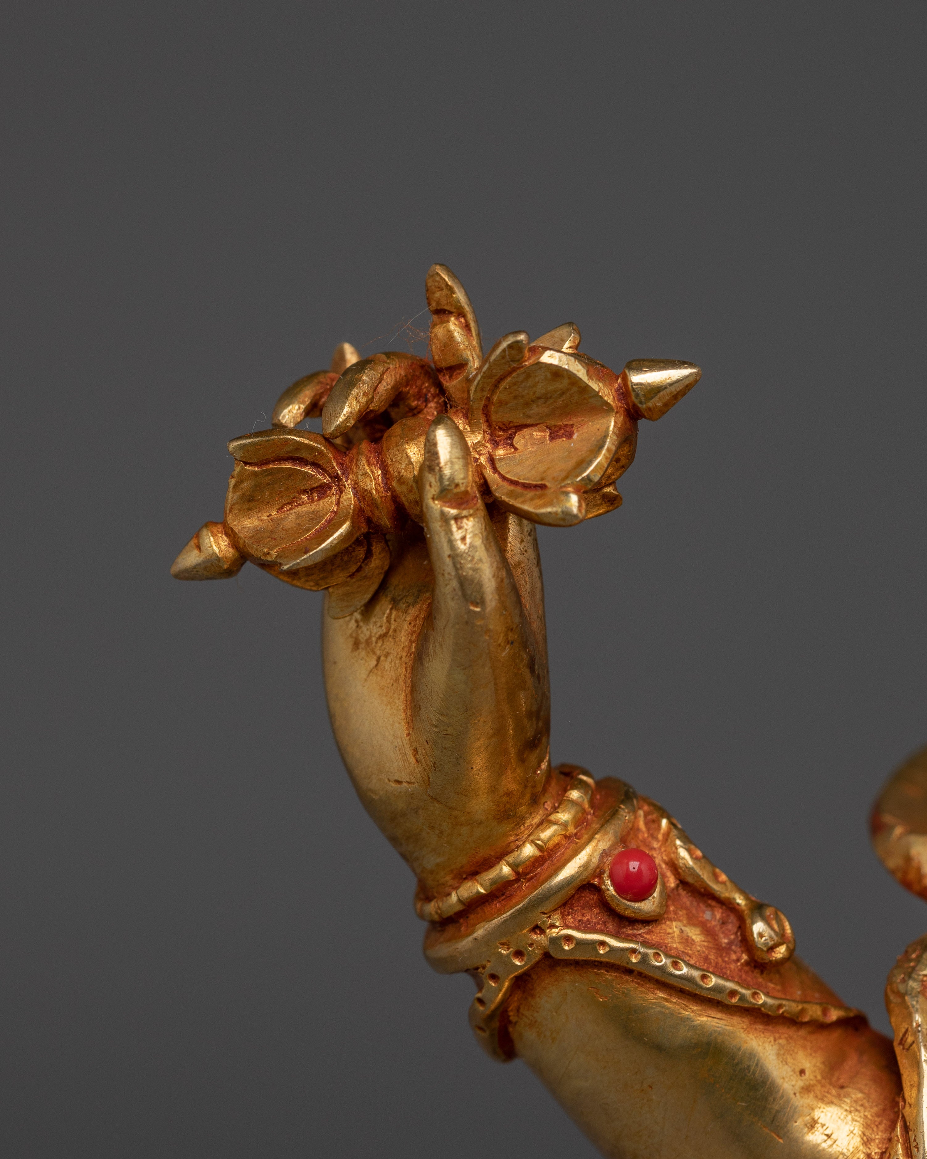 Vajrapani Copper Statue with 24K Gold Gilding | Spiritual Protector Deity for Meditation