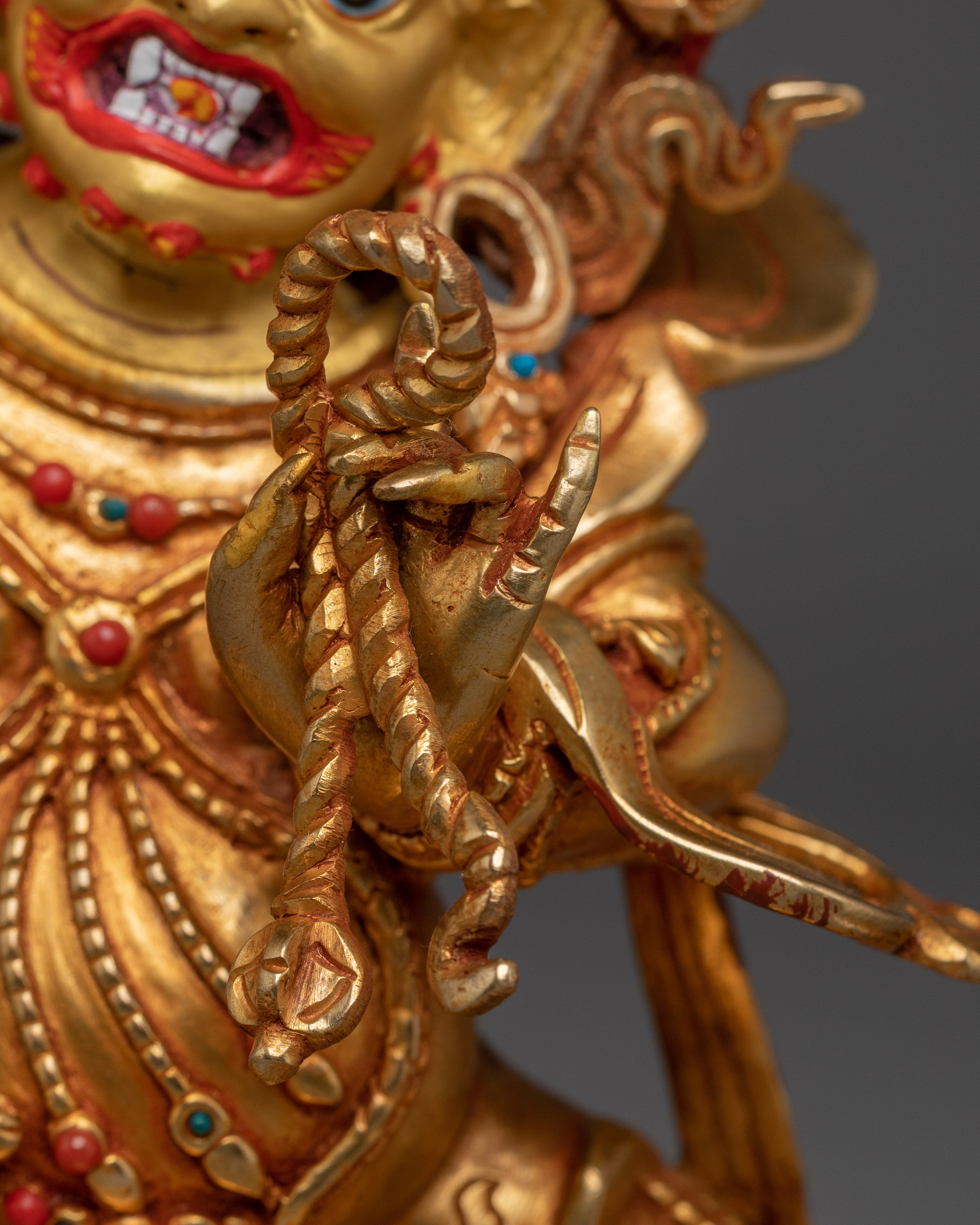 Vajrapani Copper Statue with 24K Gold Gilding | Spiritual Protector Deity for Meditation