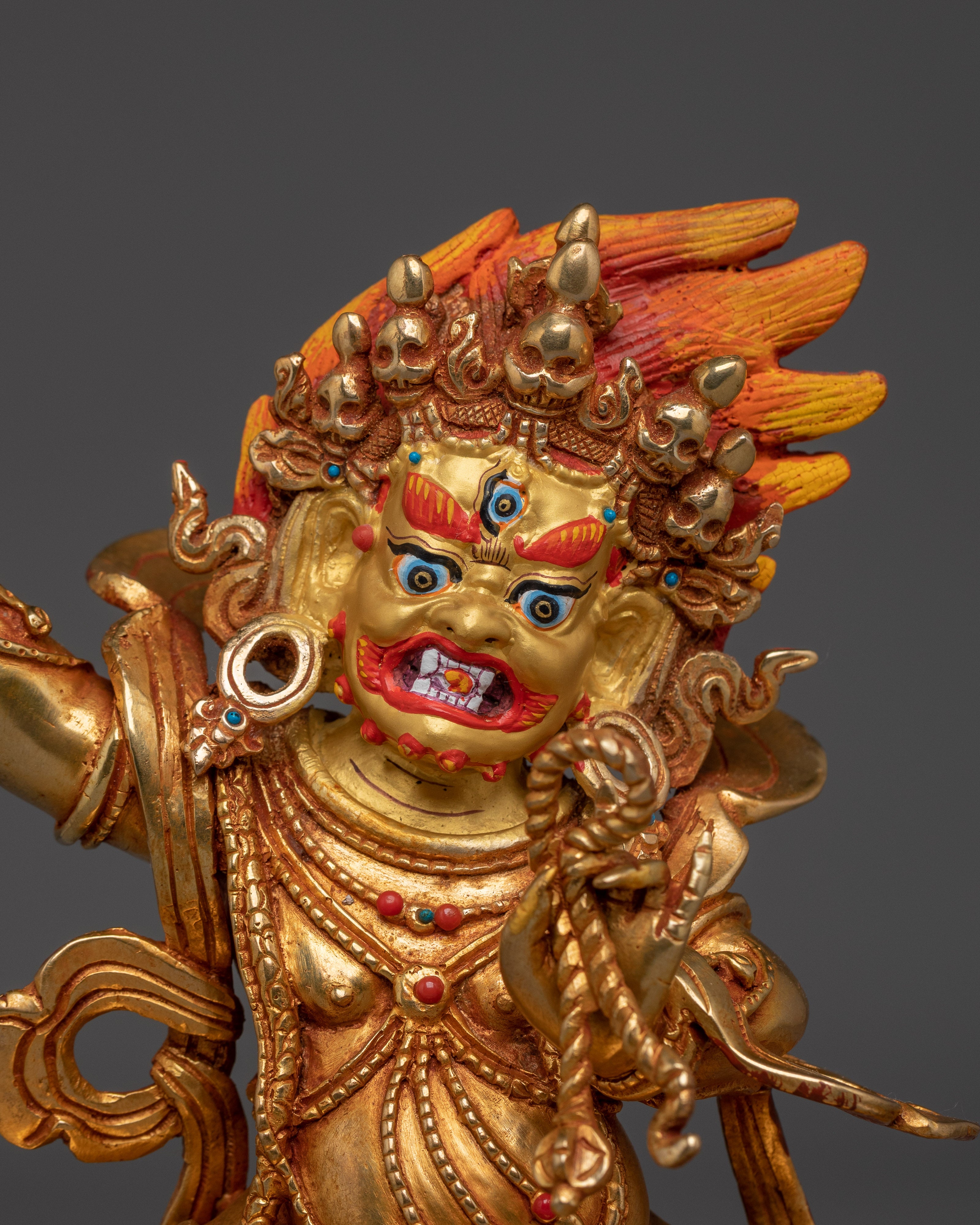 Vajrapani Copper Statue with 24K Gold Gilding | Spiritual Protector Deity for Meditation