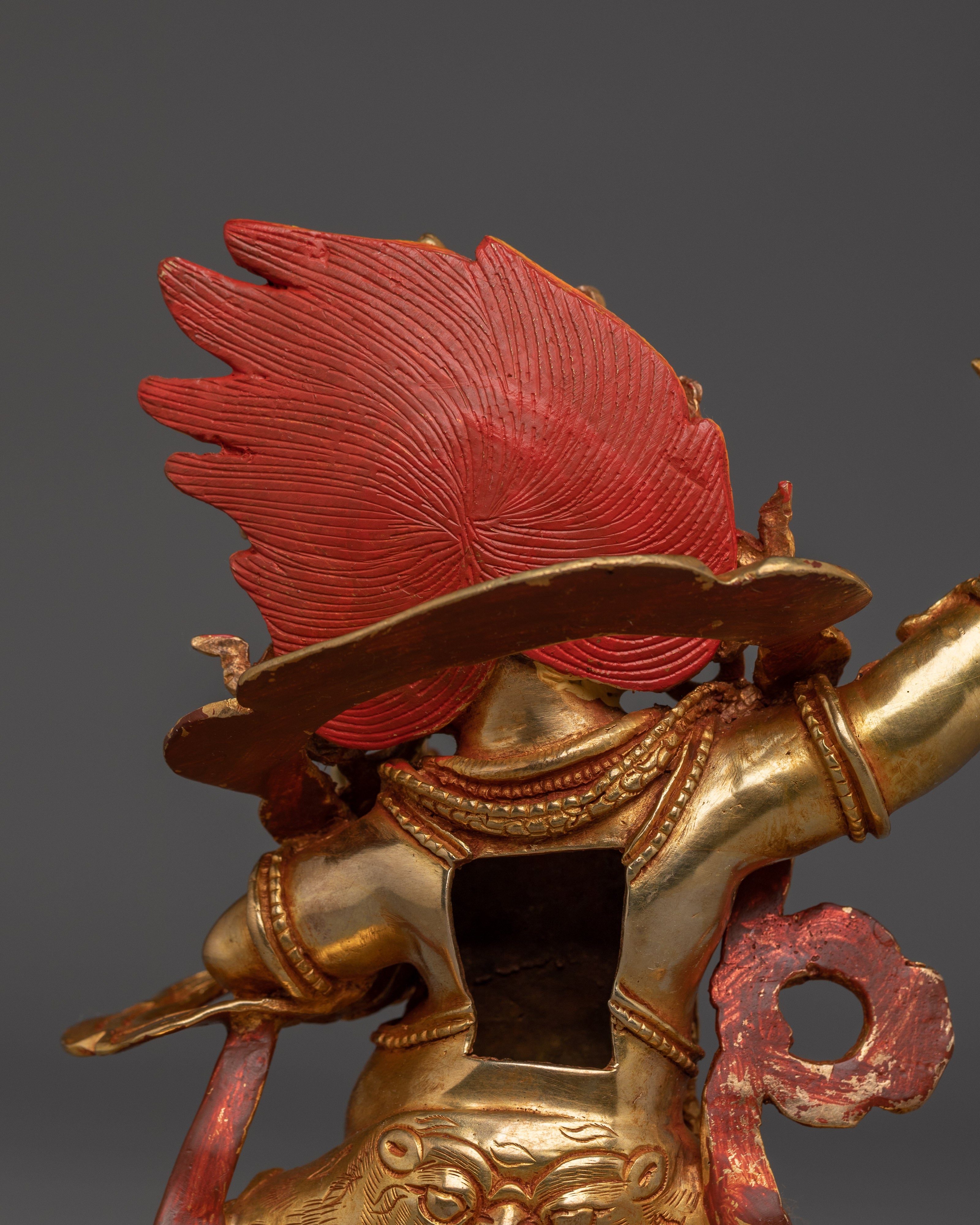 Vajrapani Copper Statue with 24K Gold Gilding | Spiritual Protector Deity for Meditation