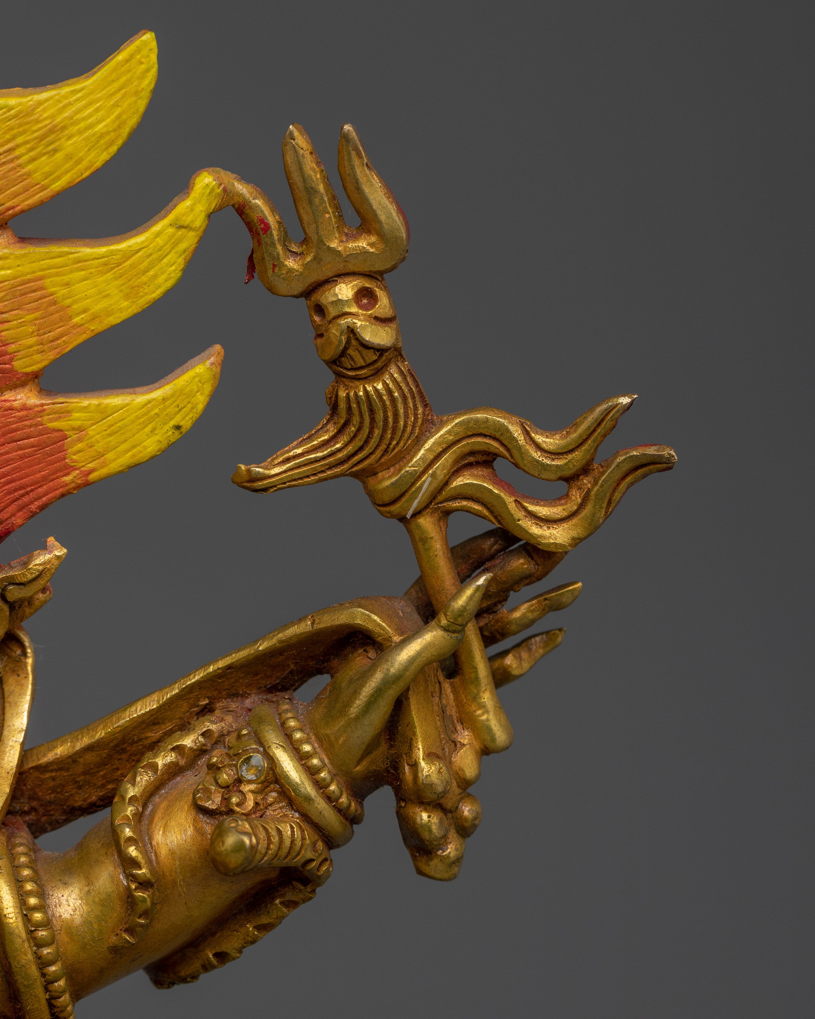 Six-Armed Mahakala Statue in 24K Gold Gilding | Transformation, and Spiritual Enlightenment