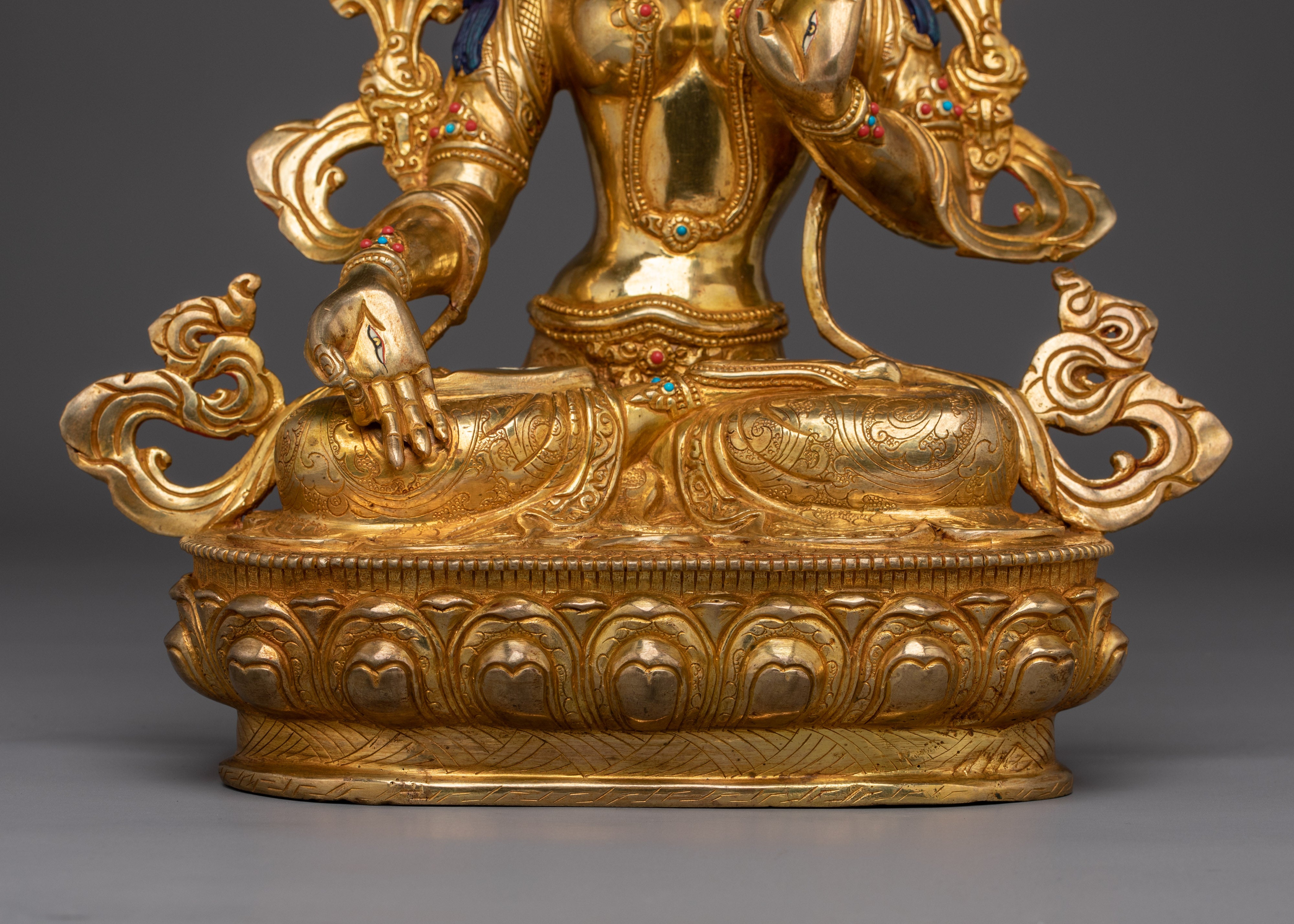 Compassion Deity White Tara Statue with Copper Body | Healing and Compassion Decor