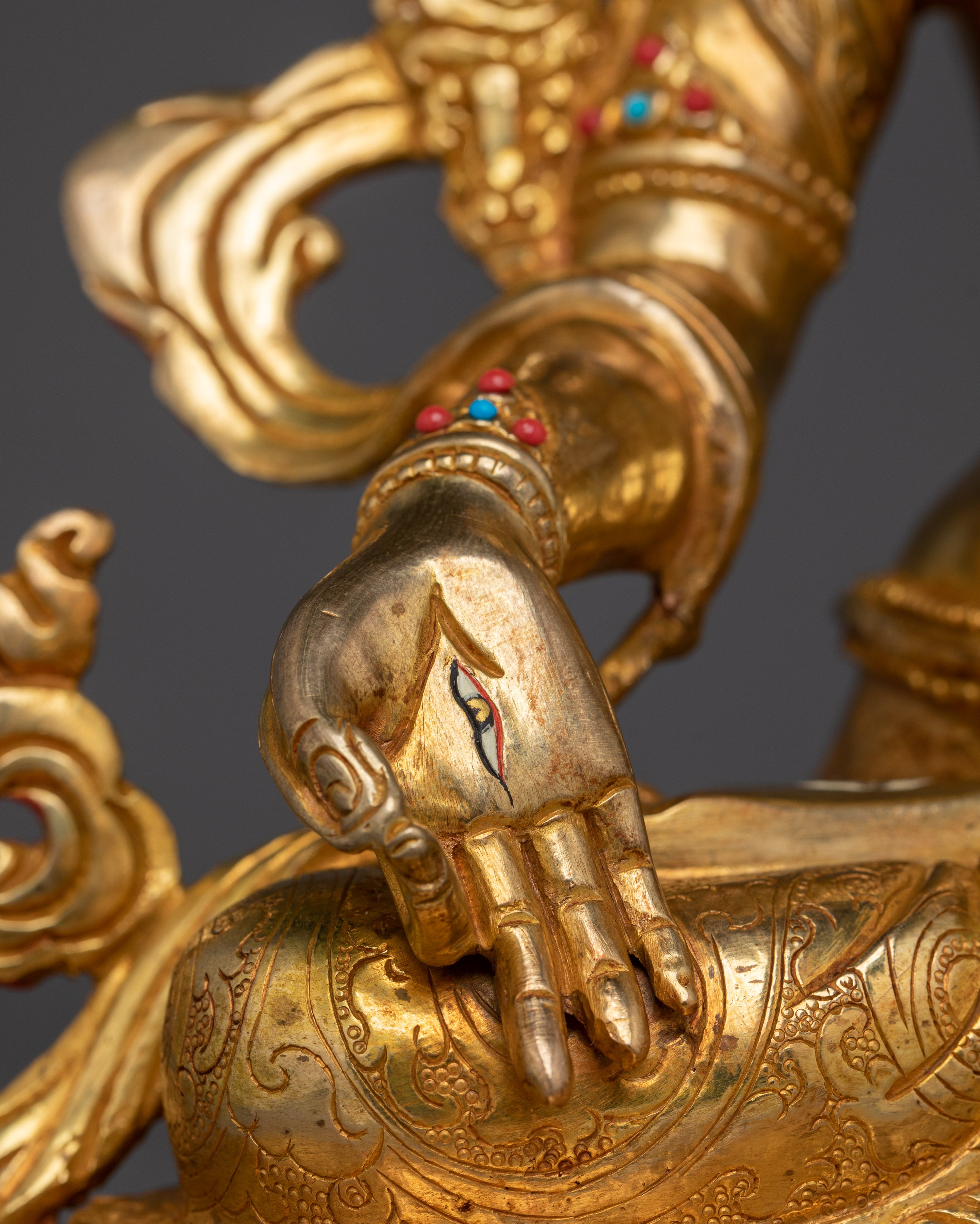 Compassion Deity White Tara Statue with Copper Body | Healing and Compassion Decor