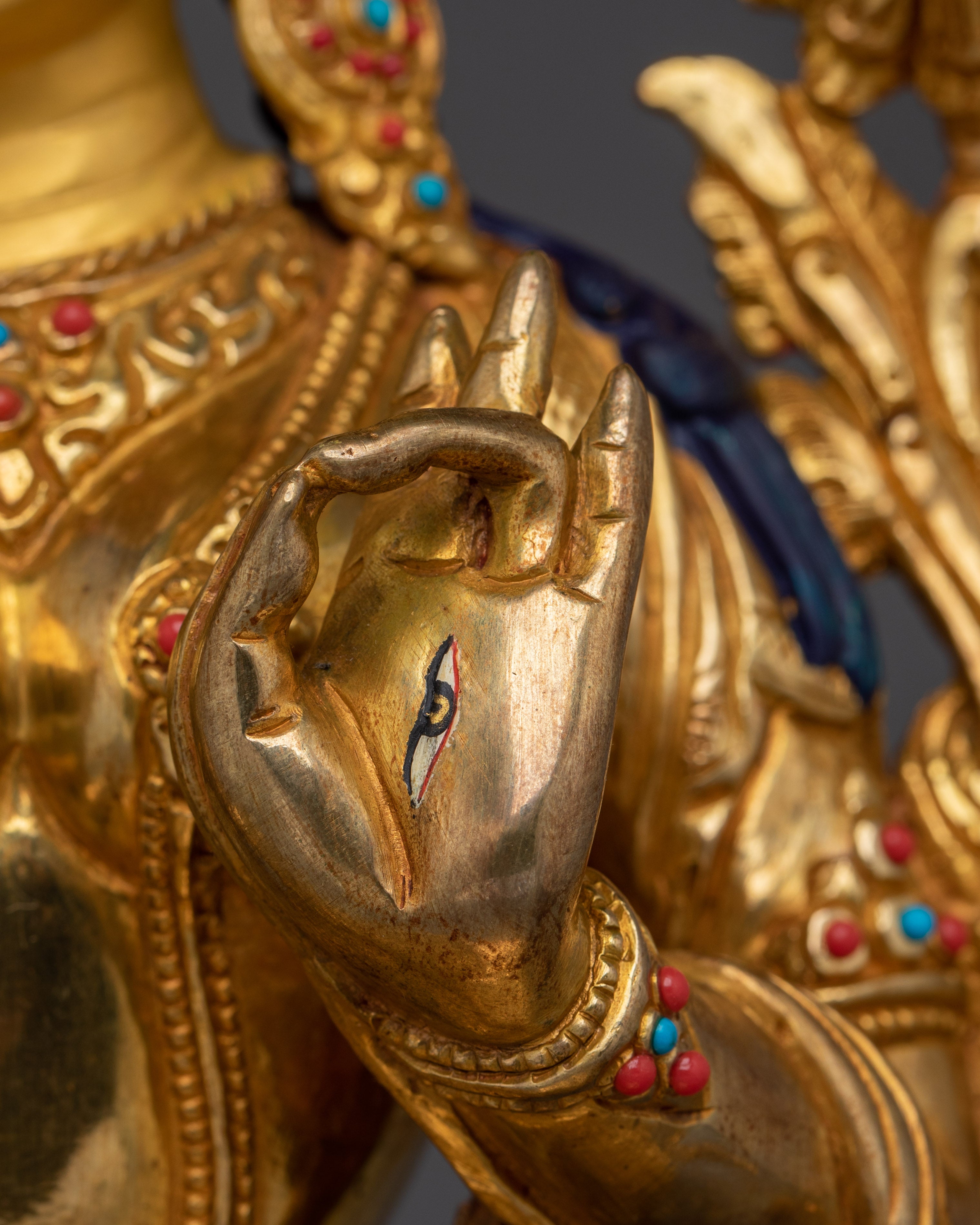 Compassion Deity White Tara Statue with Copper Body | Healing and Compassion Decor