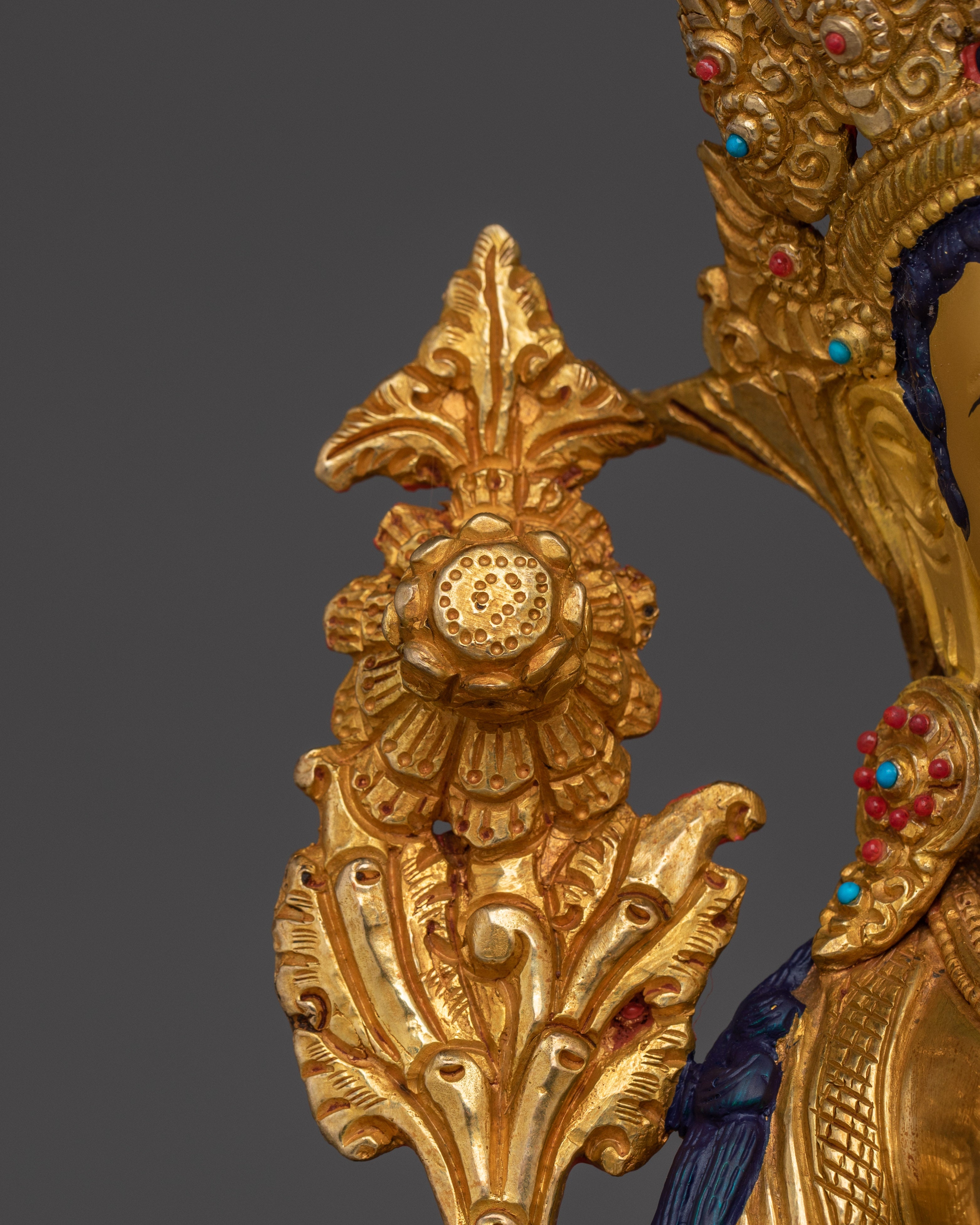 Compassion Deity White Tara Statue with Copper Body | Healing and Compassion Decor