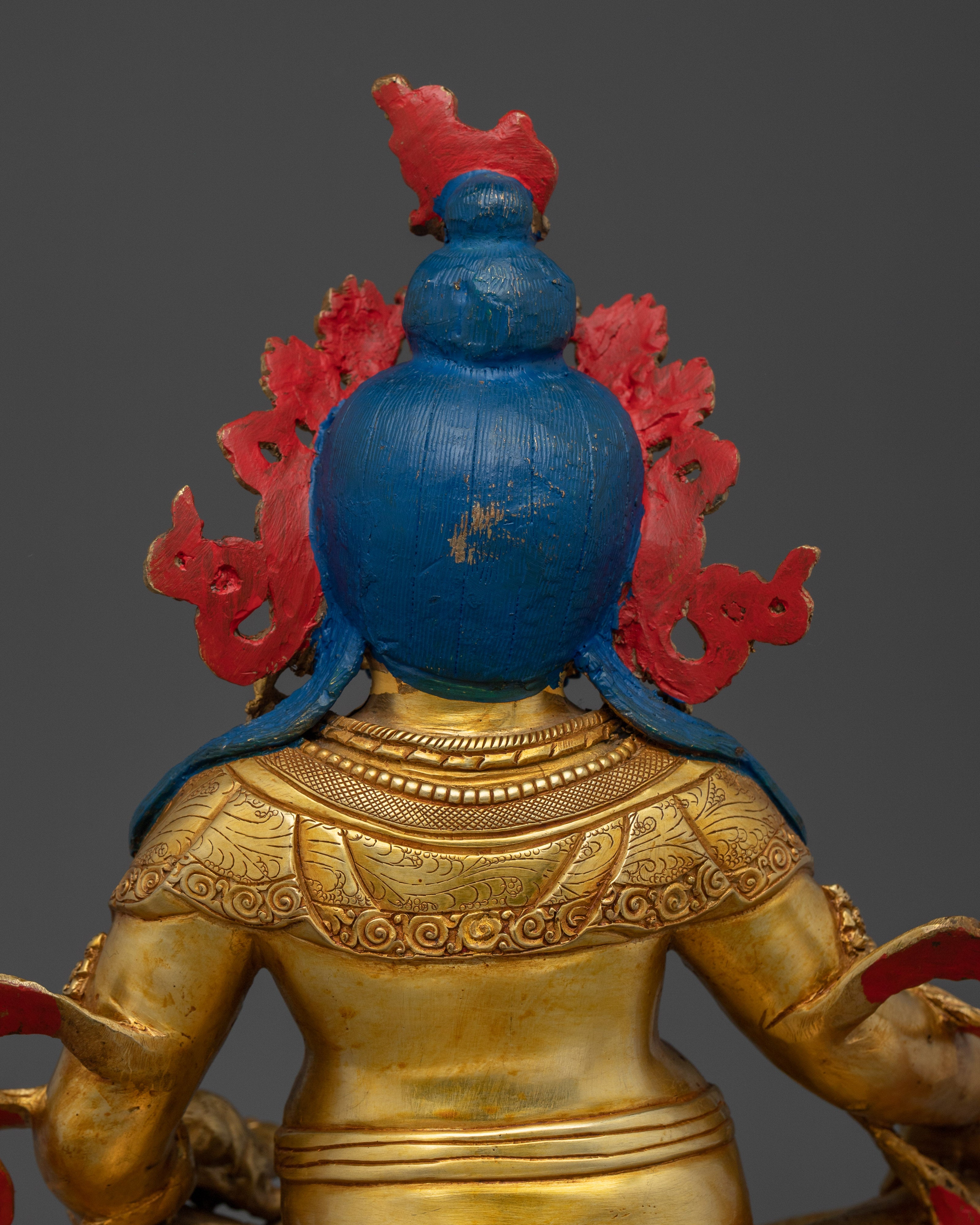 Wealth Lord Dzambhala Golden Statue | Guardian of the Wealth