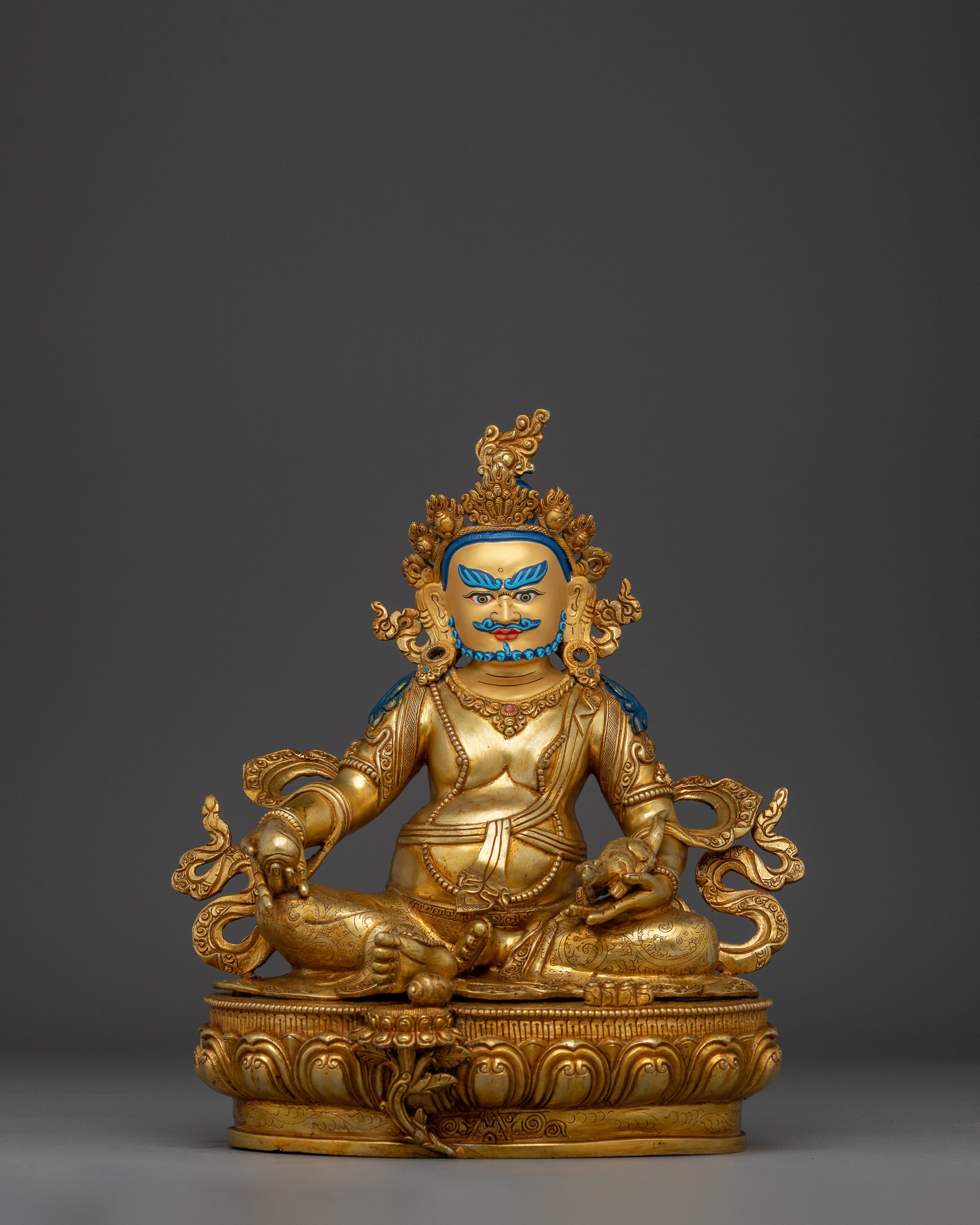 Wealth Lord Dzambhala Golden Statue | Guardian of the Wealth