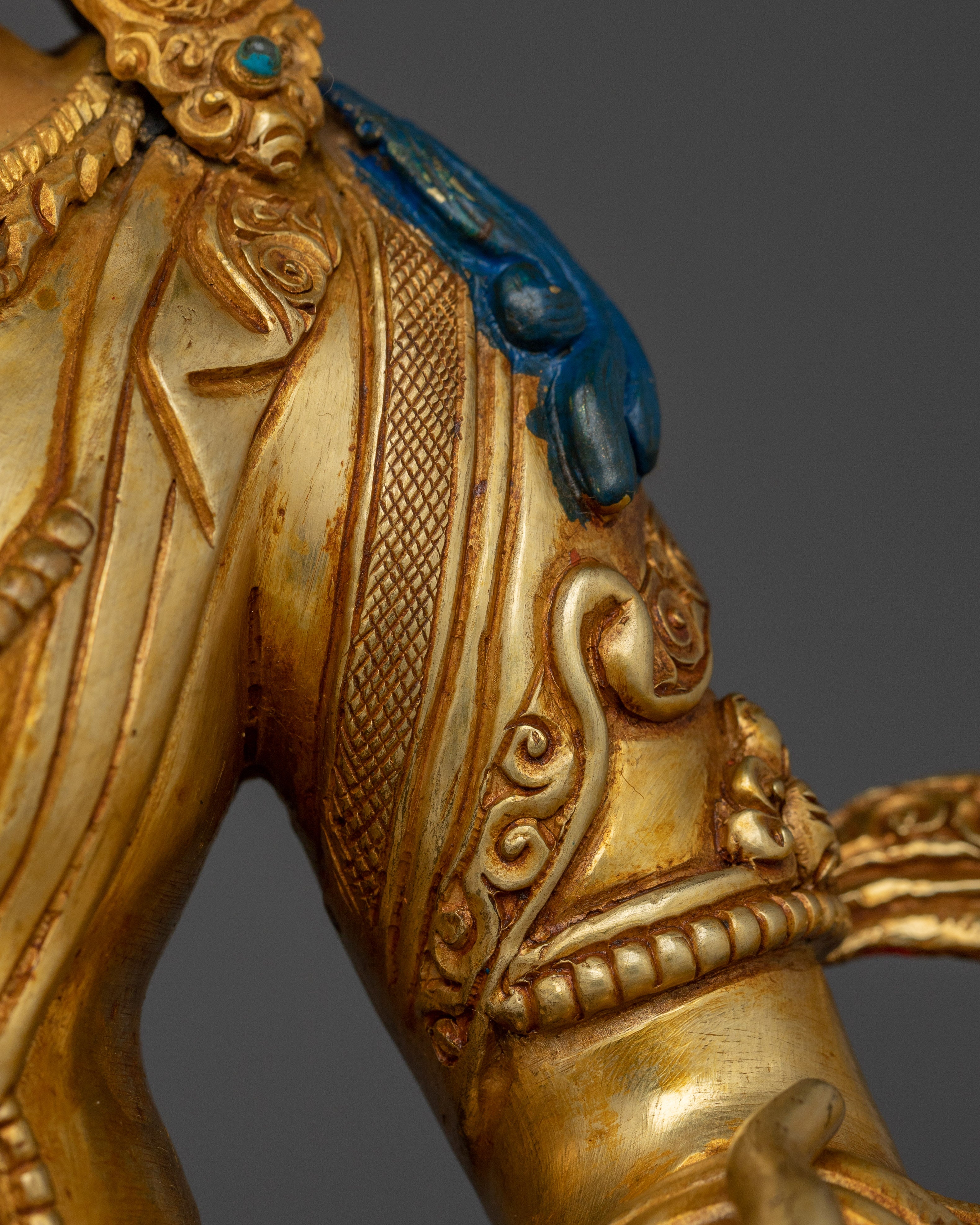 Wealth Lord Dzambhala Golden Statue | Guardian of the Wealth