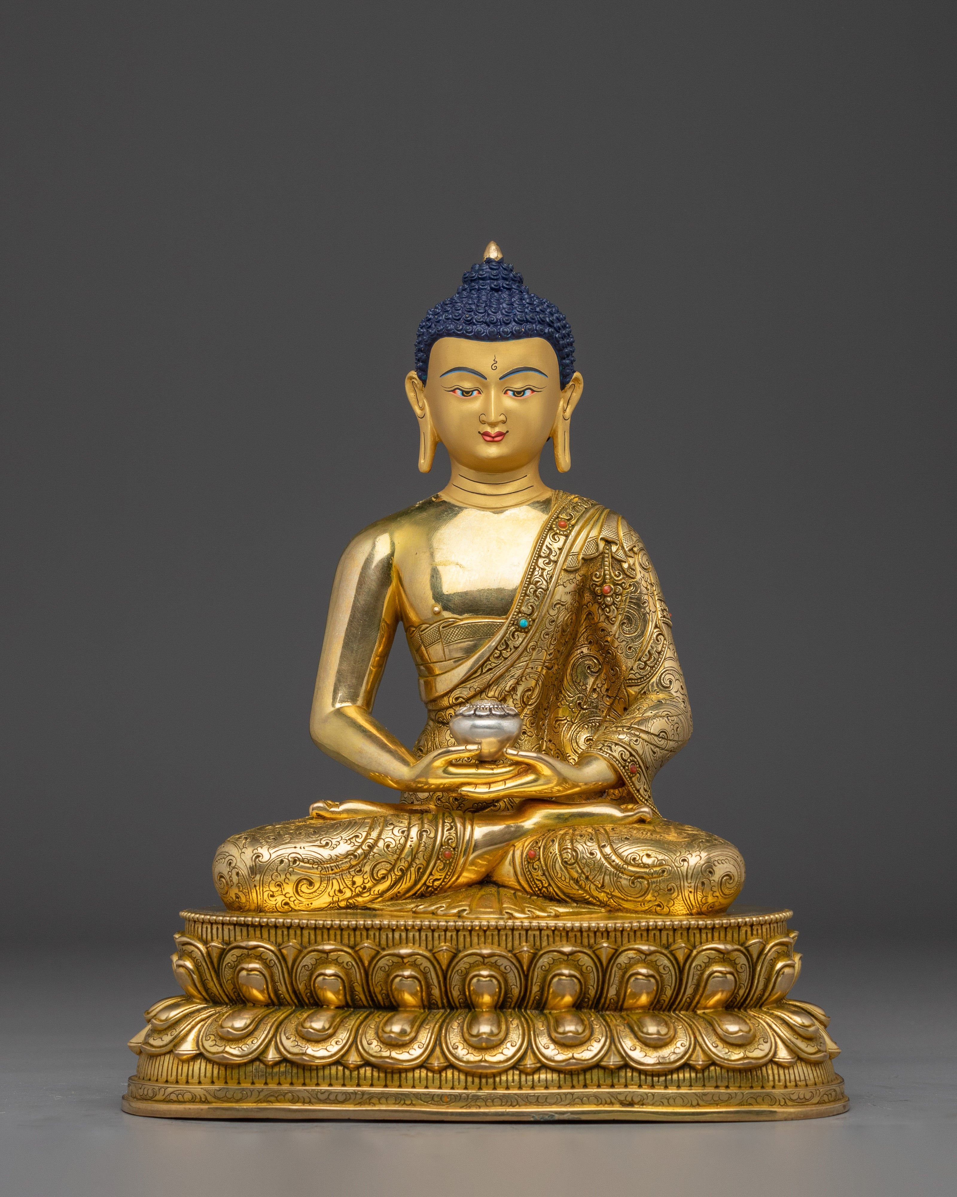 Golden Three Buddha Statue Set | Enlightened Buddha Trinity