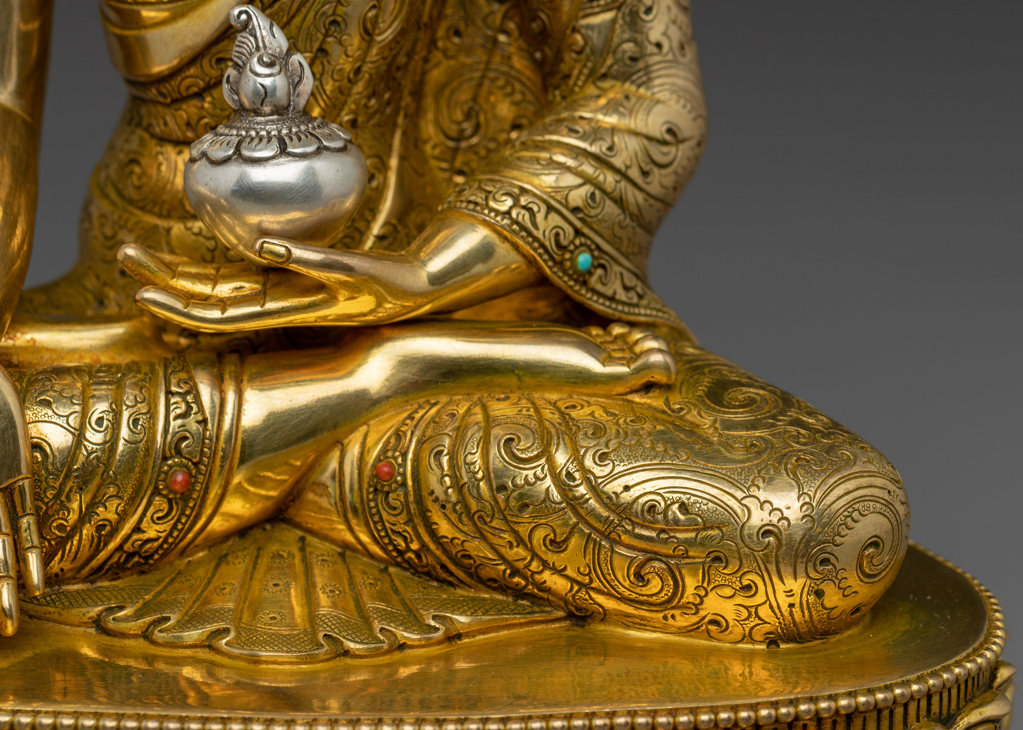 11 Inch Nepalese Artwork of Medicine Buddha | Sanye Menla Statue