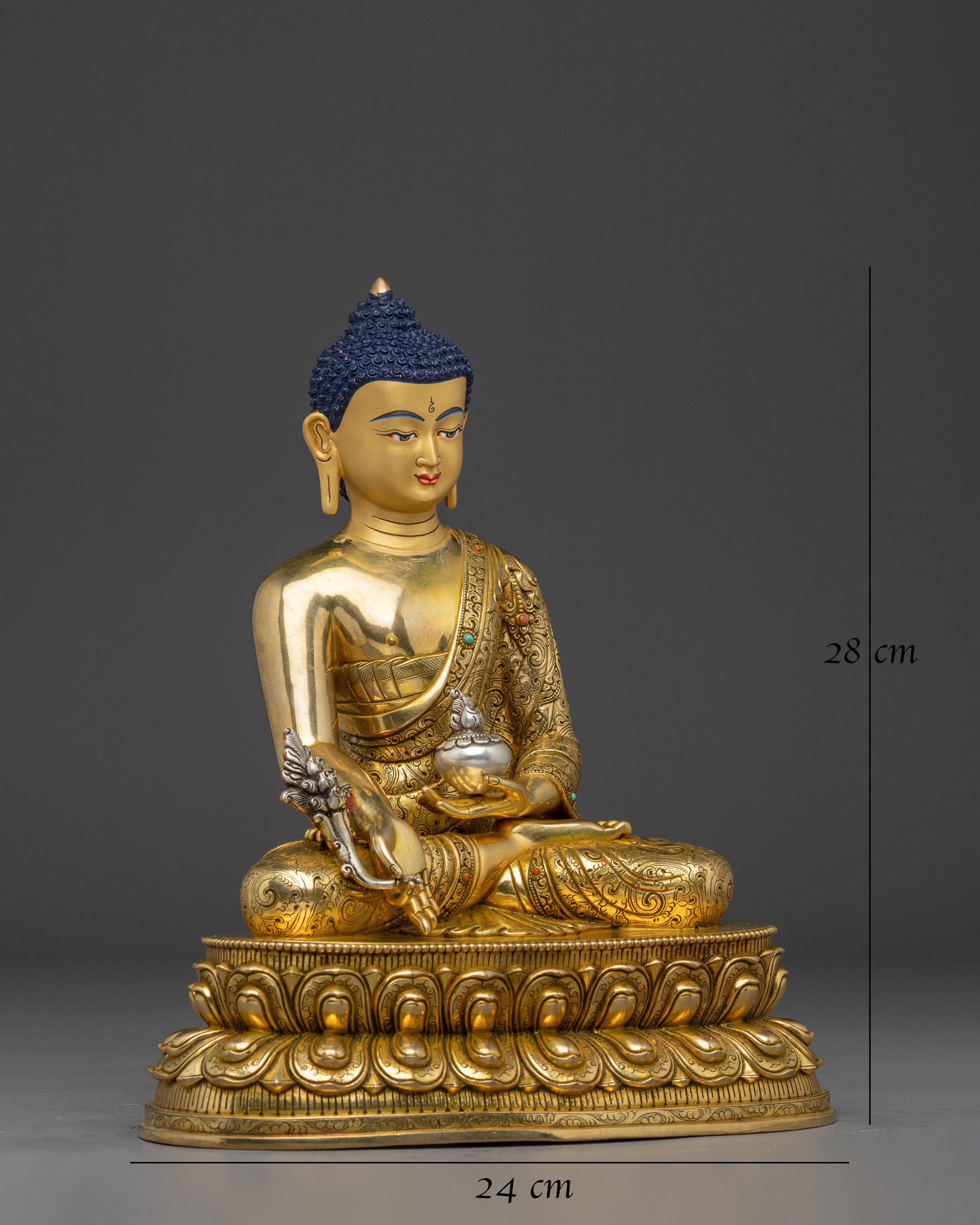 11 Inch Nepalese Artwork of Medicine Buddha