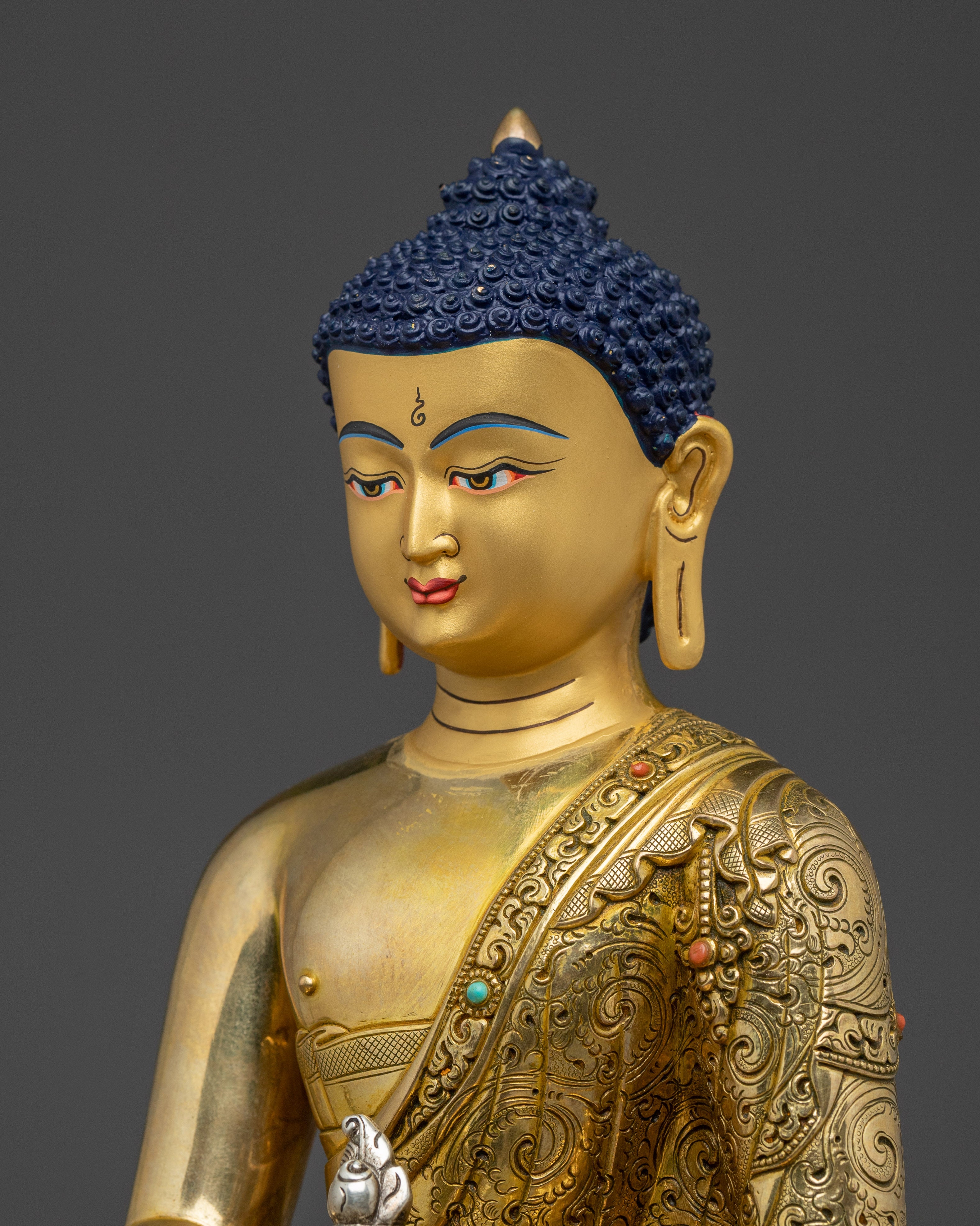 11 Inch Nepalese Artwork of Medicine Buddha | Sanye Menla Statue
