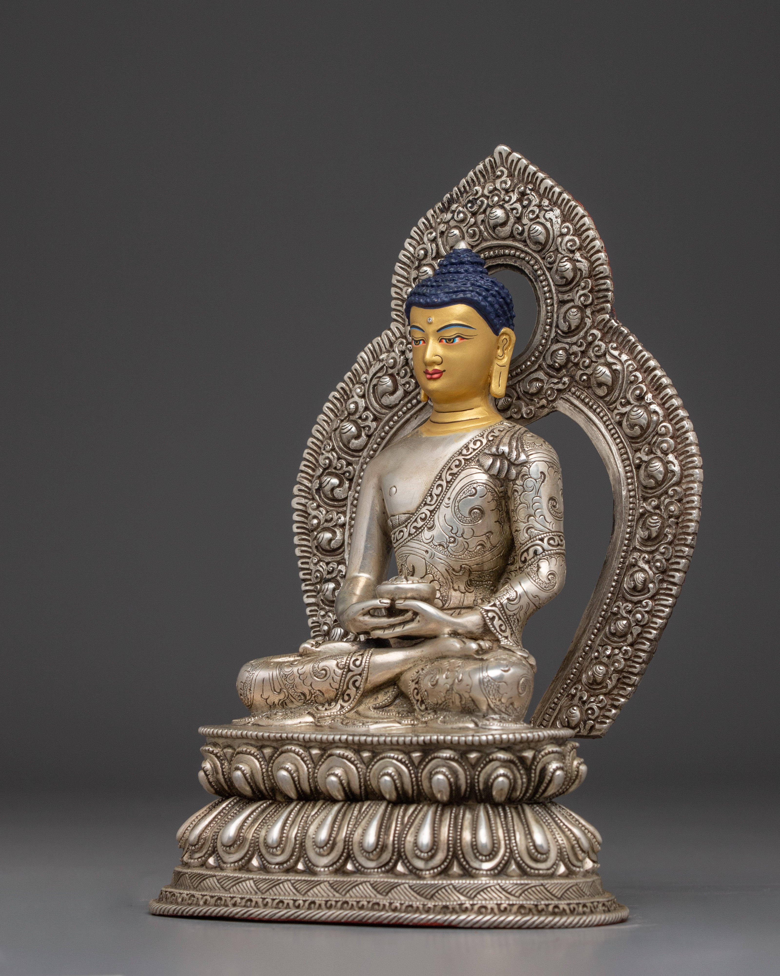 Amitabha Buddha Silver Statue | The Ruler of Pure Land