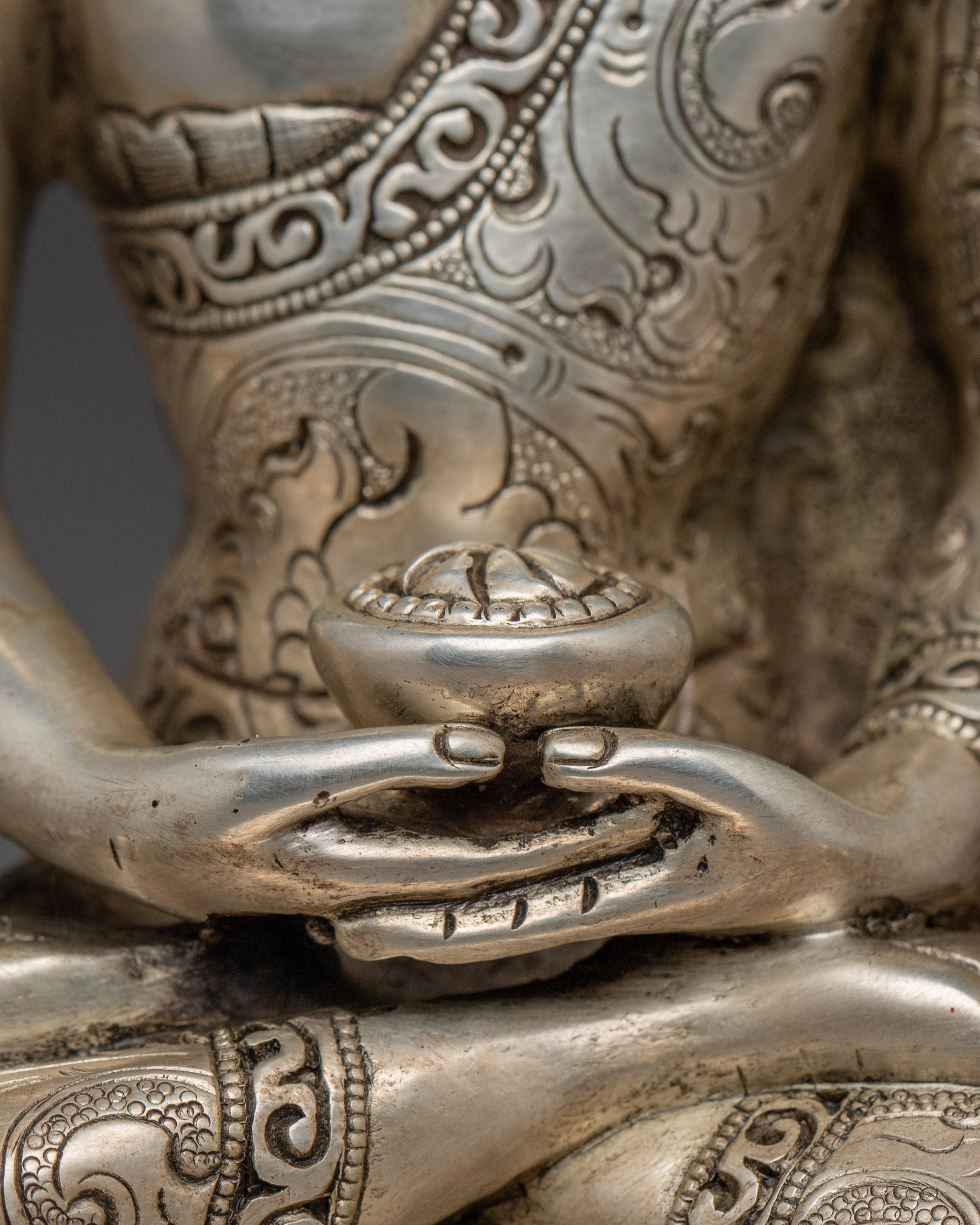 Amitabha Buddha Silver Statue | The Ruler of Pure Land