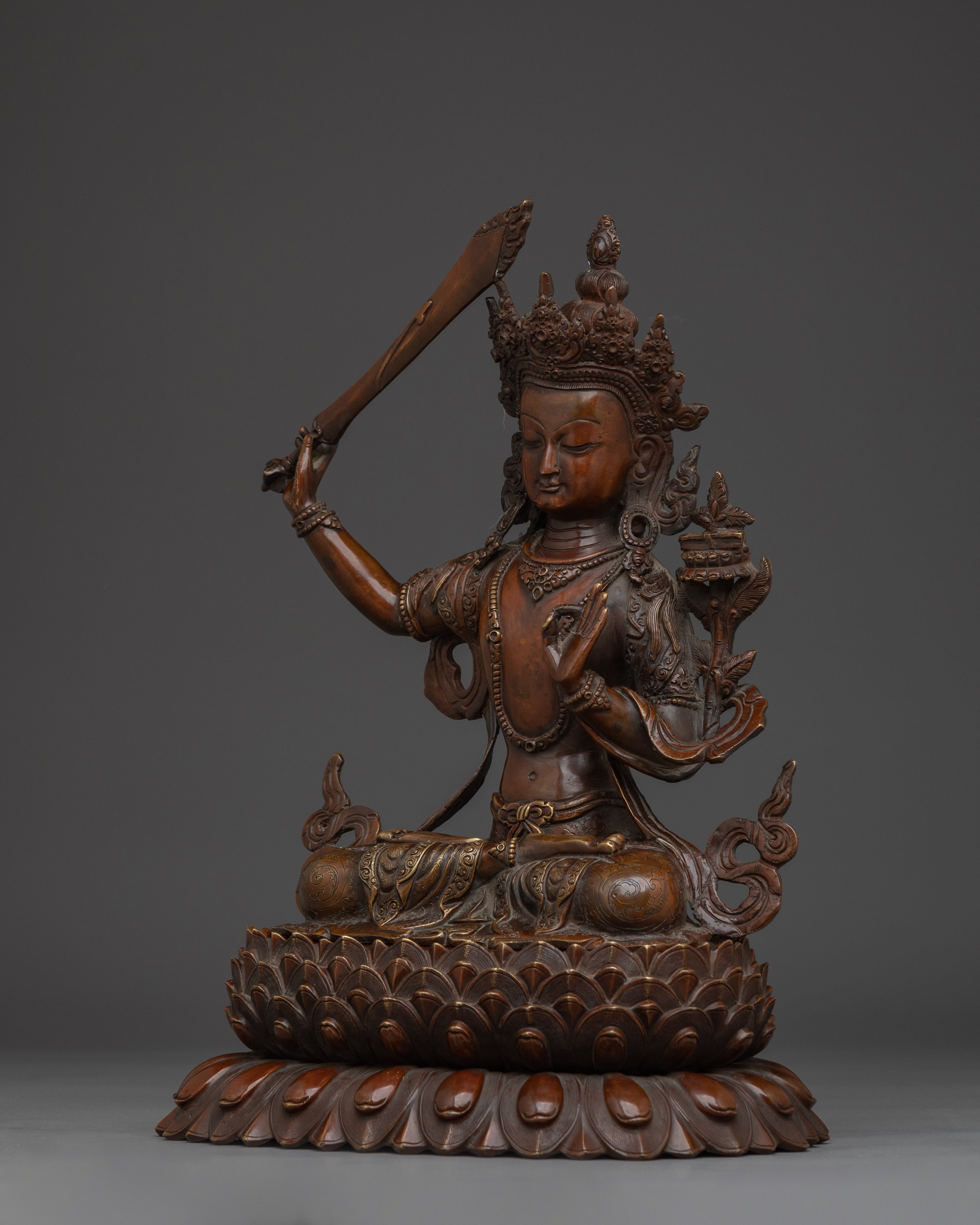 Handcrafted Supreme Wisdom Manjushri Art | Wisdom Bodhisattva Statue