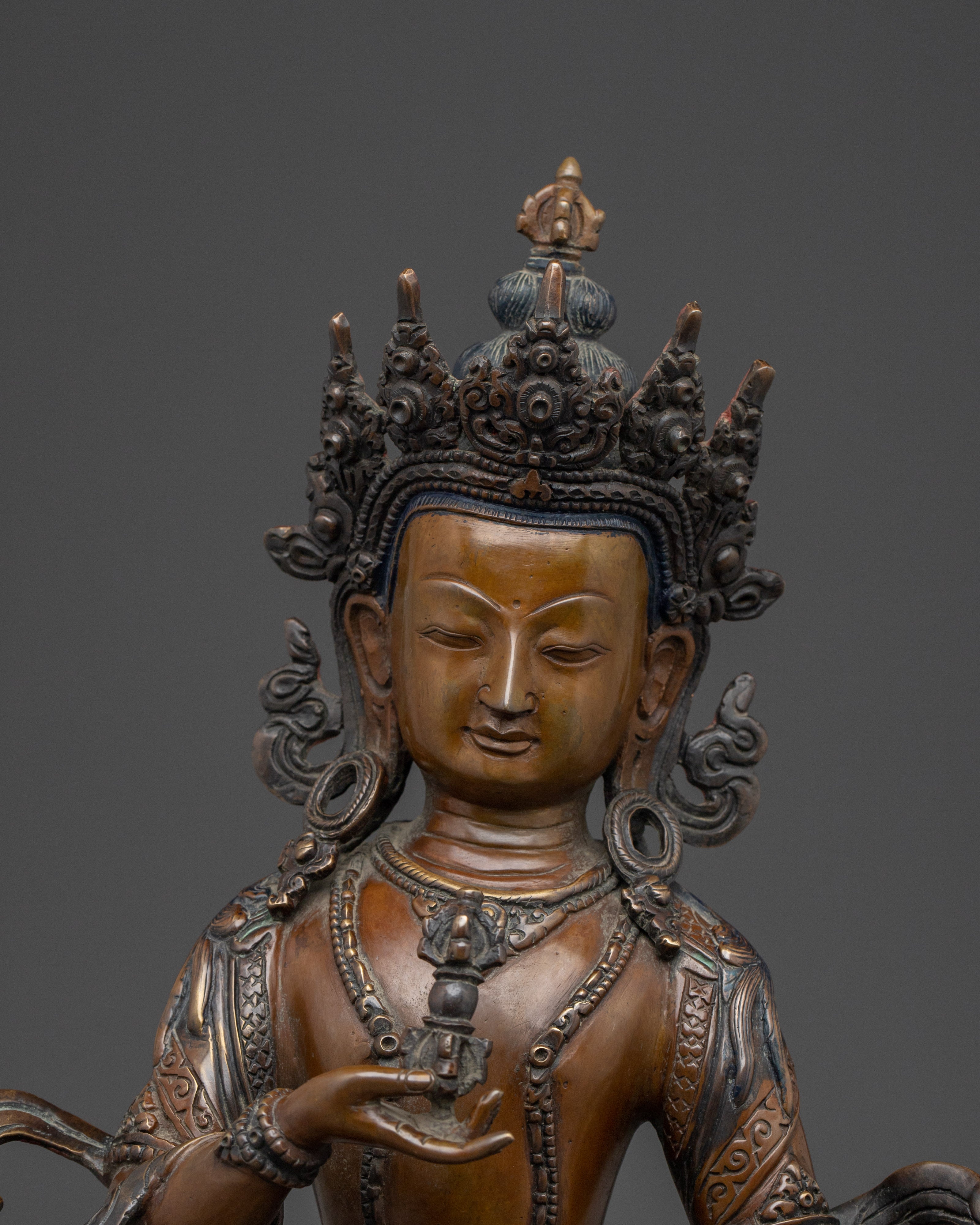 Handcrafted Oxidized copper Vajrasattva Art | Meditation & Inner Cleansing Practice