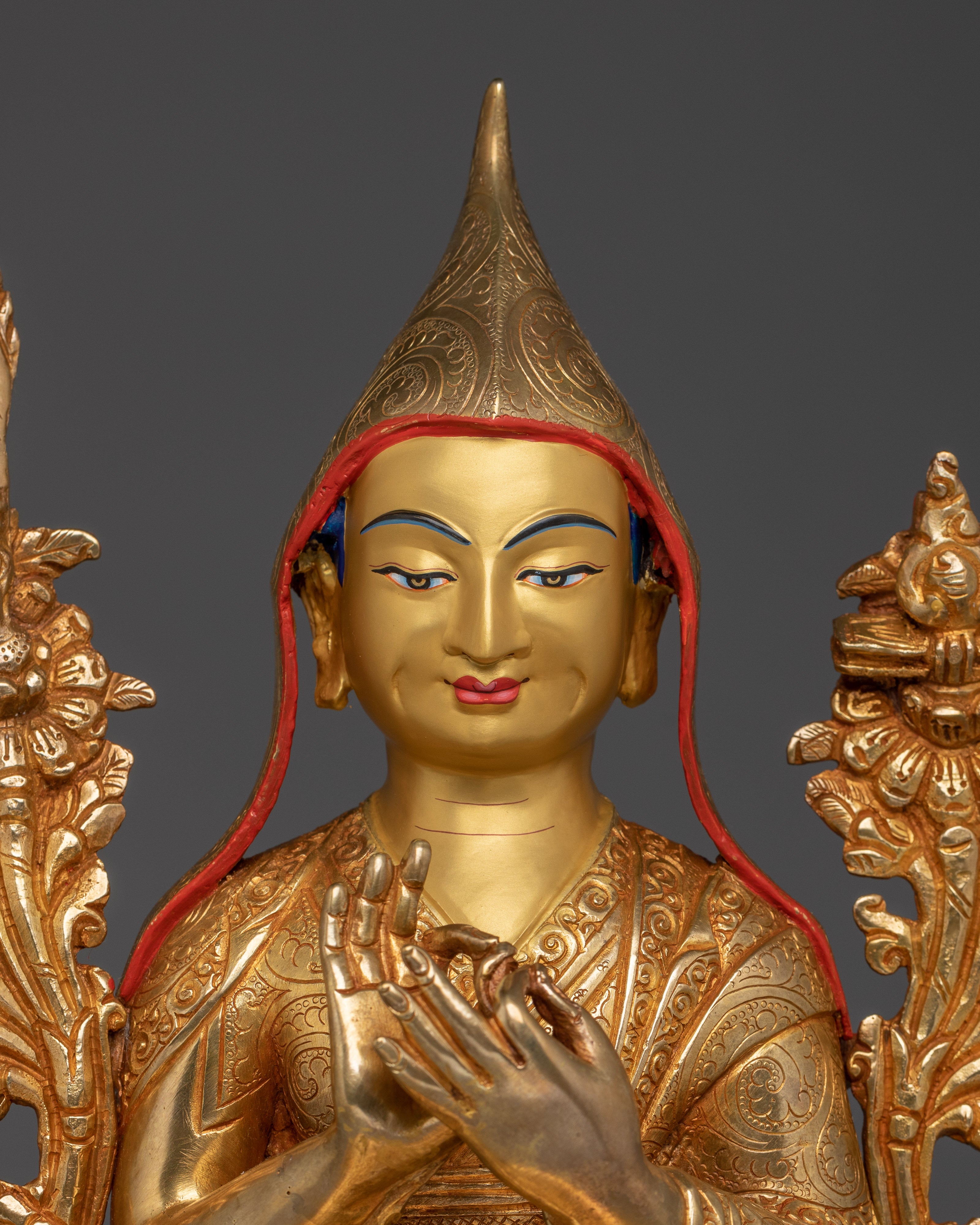 24K Gold Gilded Tsongkhapa Statue | Meditation and Spiritual Enlightenment