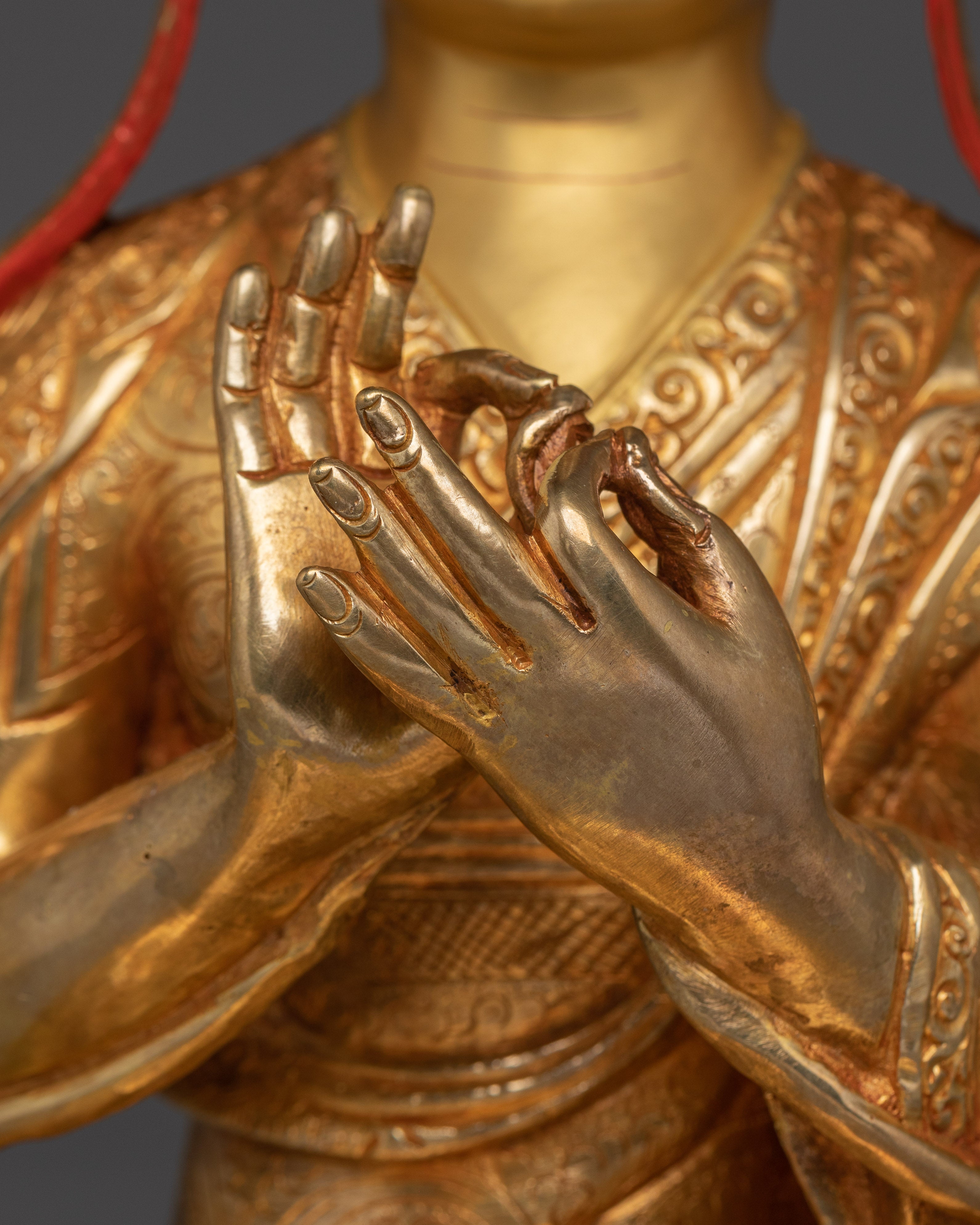24K Gold Gilded Tsongkhapa Statue | Meditation and Spiritual Enlightenment