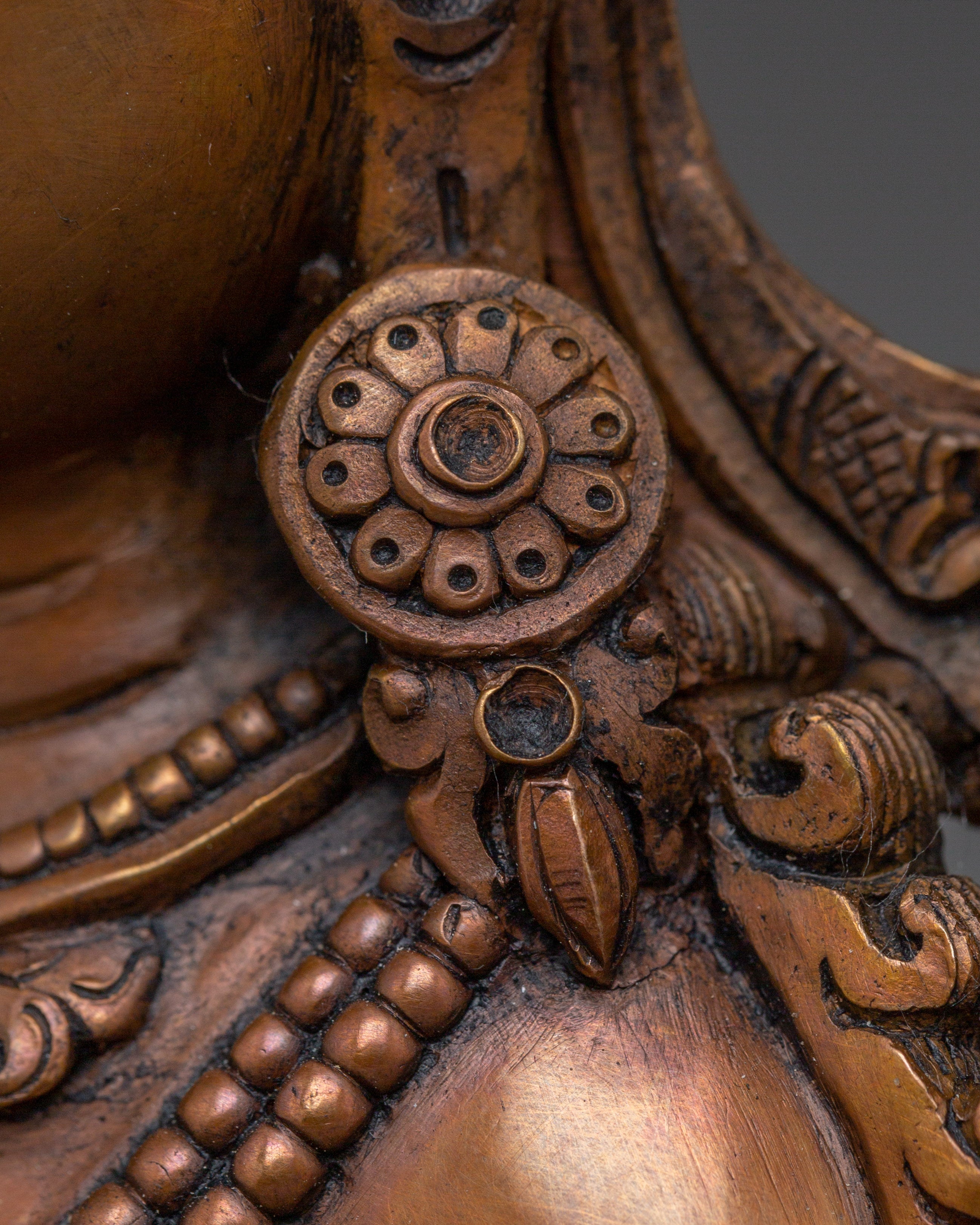 Handcrafted Oxidized Copper Green Tara Statue | Embodies Compassion and Protection