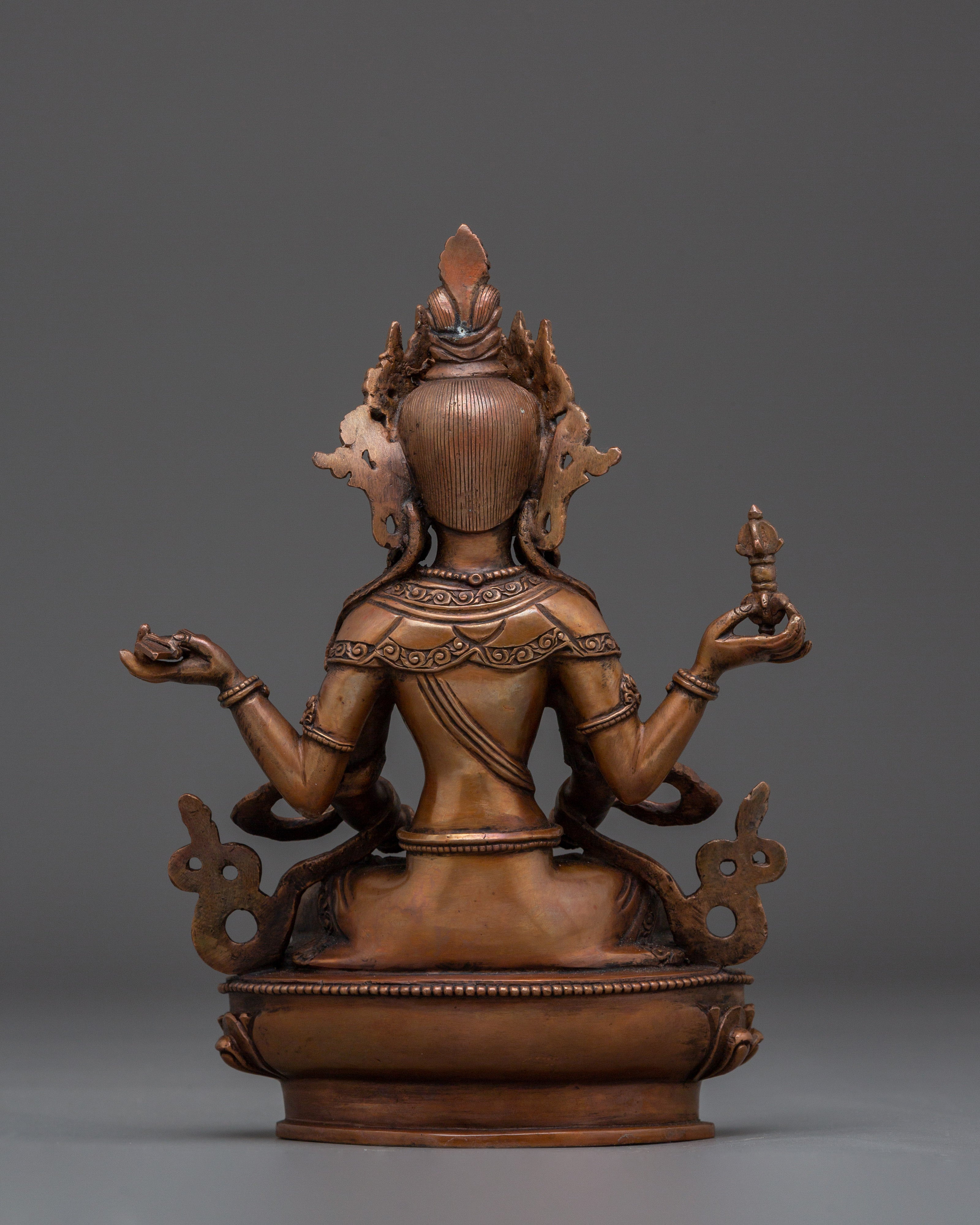Oxidized Copper Body Prajna paramita Wisdom Statue | Spiritual Wisdom and Enlightenment