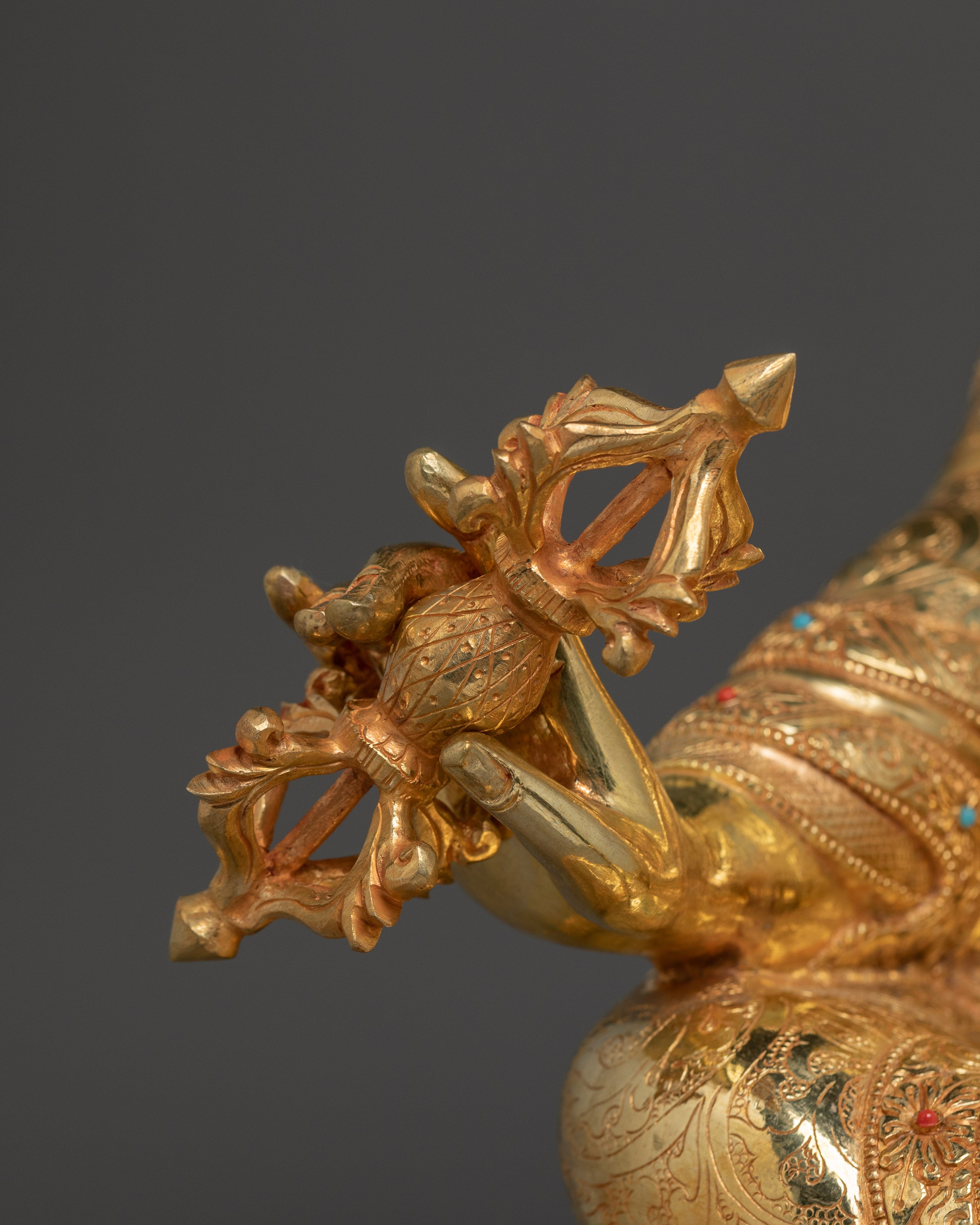 Padmasambhava Buddhist Figurine | 24K Gold-Gilded Guru Rinpoche Statue