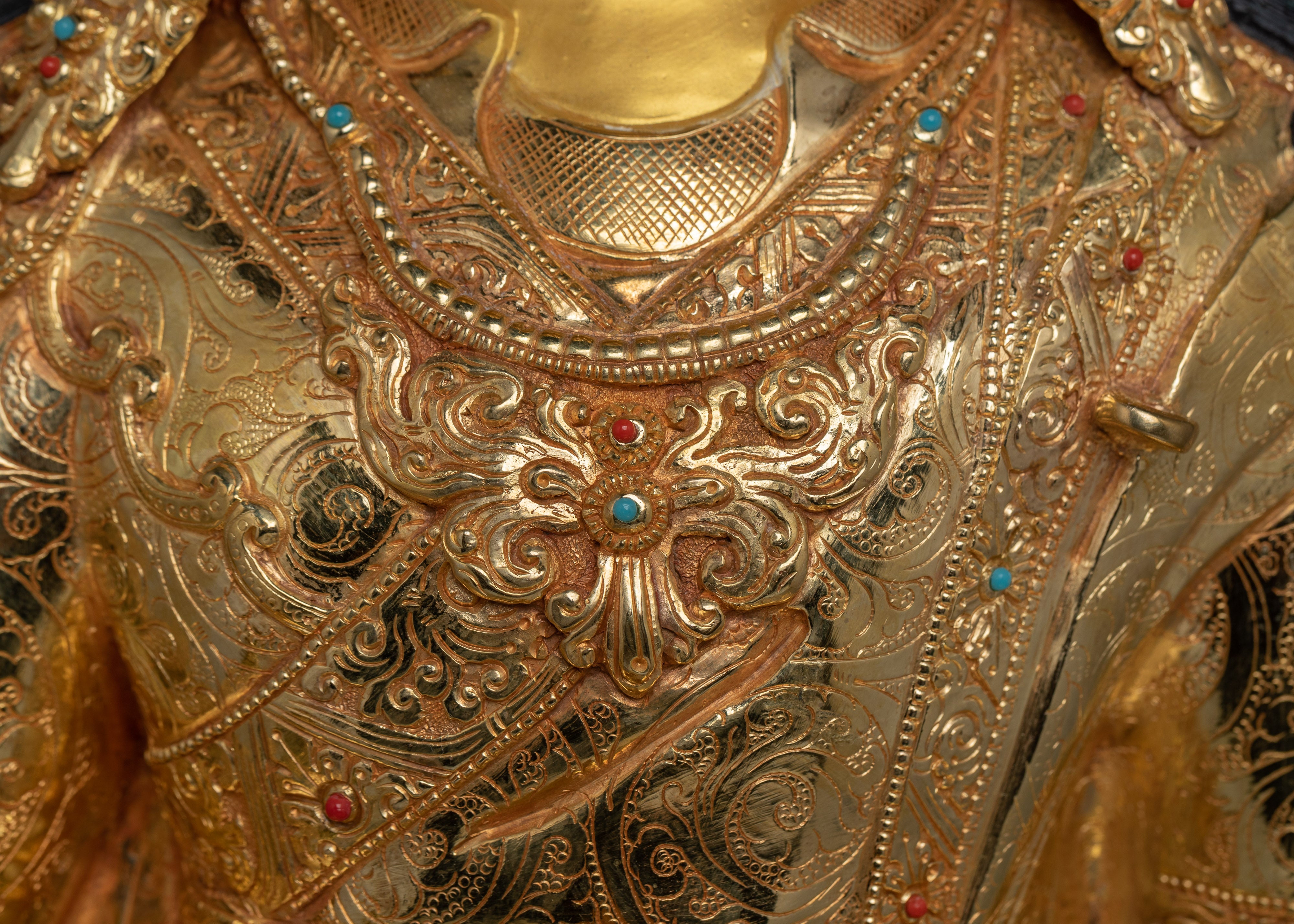 Padmasambhava Buddhist Figurine | 24K Gold-Gilded Guru Rinpoche Statue