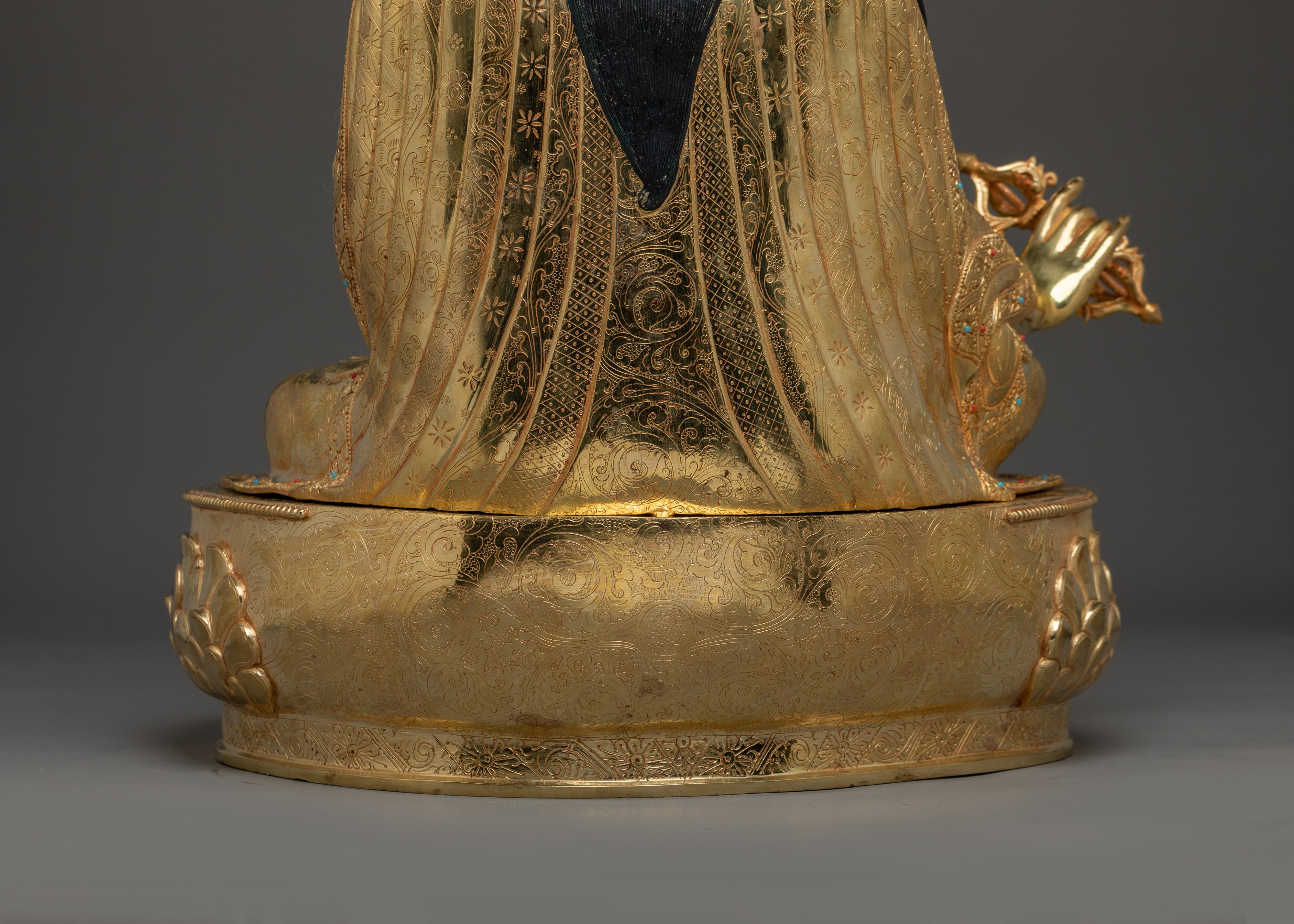 Padmasambhava Buddhist Figurine | 24K Gold-Gilded Guru Rinpoche Statue