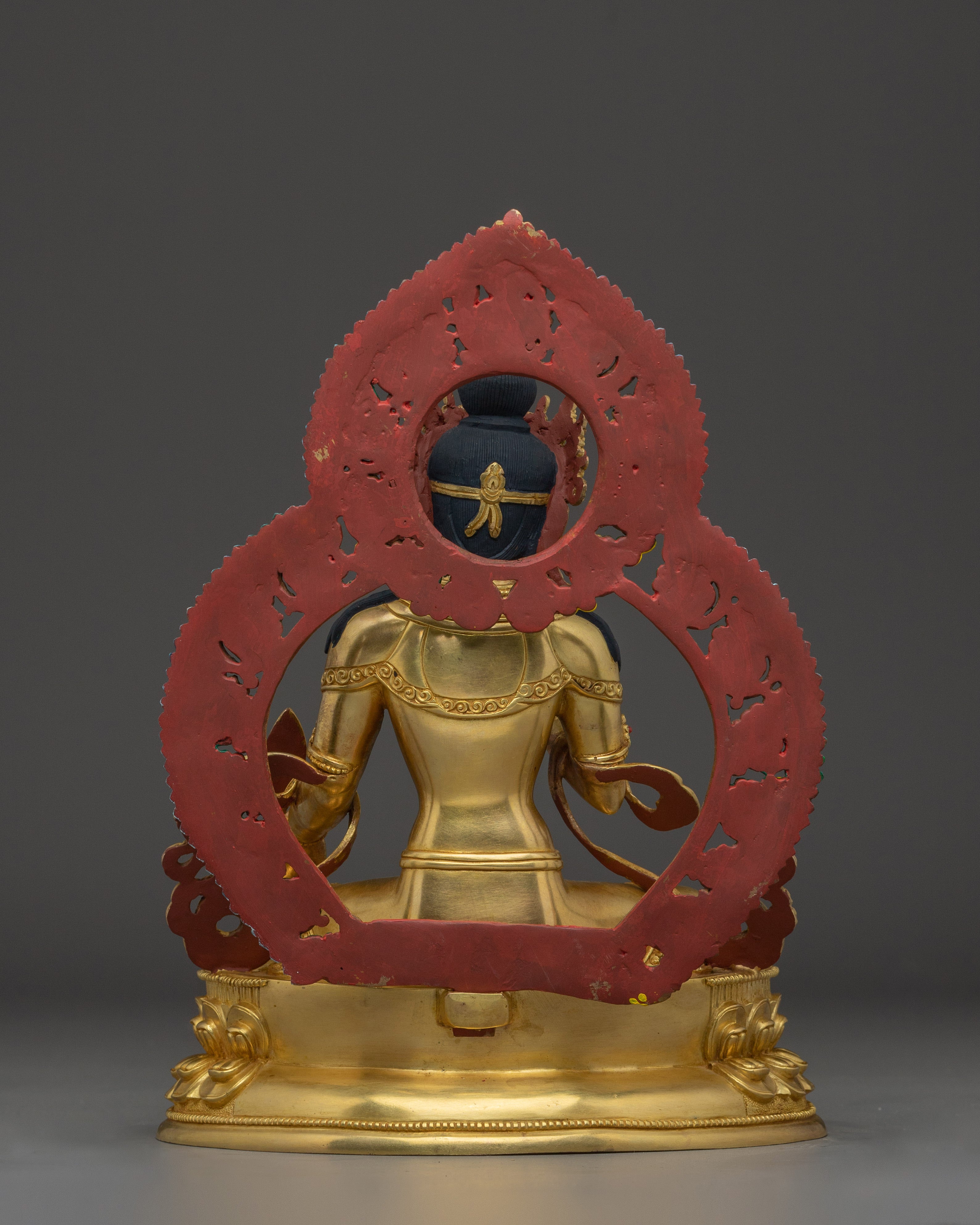 24K Gold Gilded Kshitigarbha Statue | Sacred Compassion and Protection in Copper