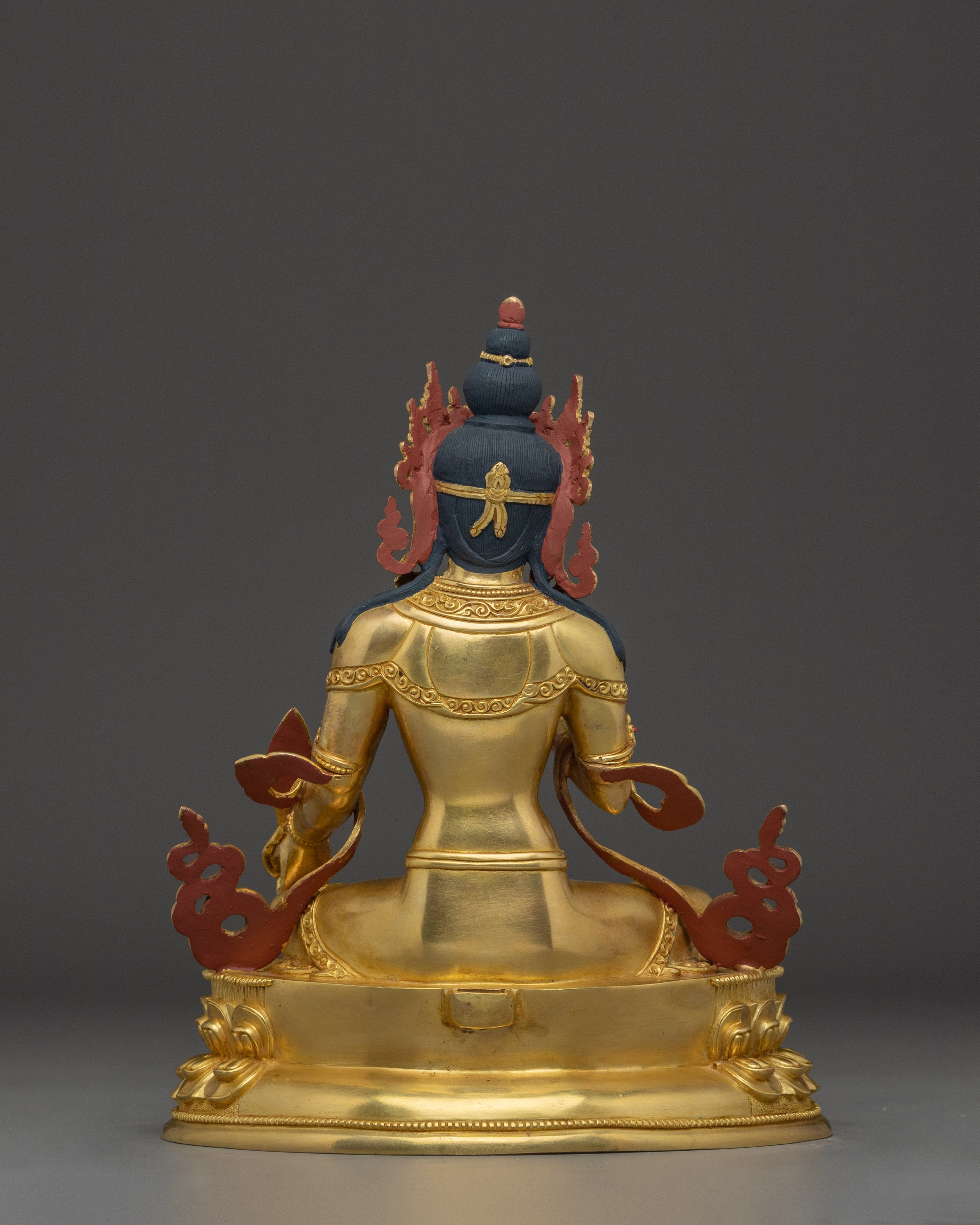 24K Gold Gilded Kshitigarbha Statue | Sacred Compassion and Protection in Copper