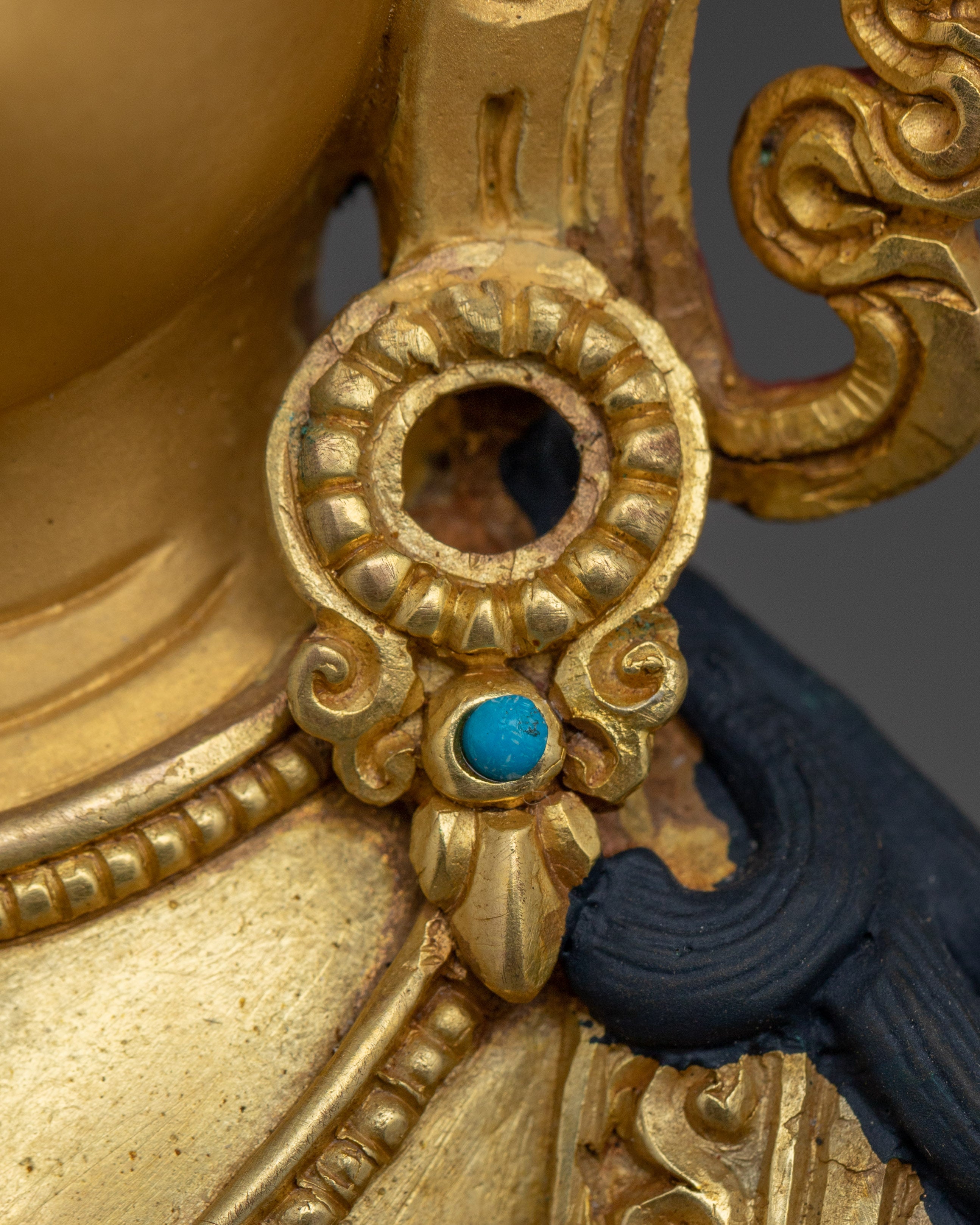 24K Gold Gilded Kshitigarbha Statue | Sacred Compassion and Protection in Copper