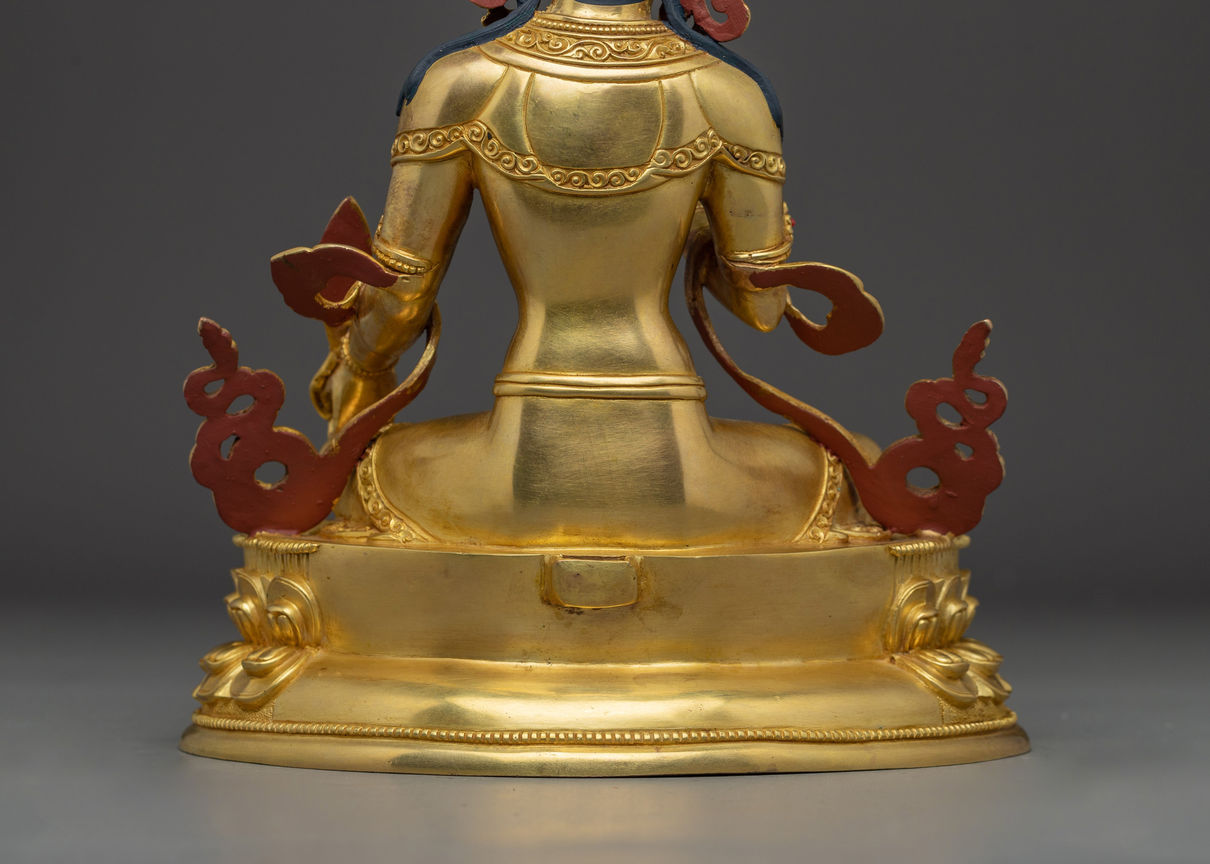 24K Gold Gilded Kshitigarbha Statue | Sacred Compassion and Protection in Copper