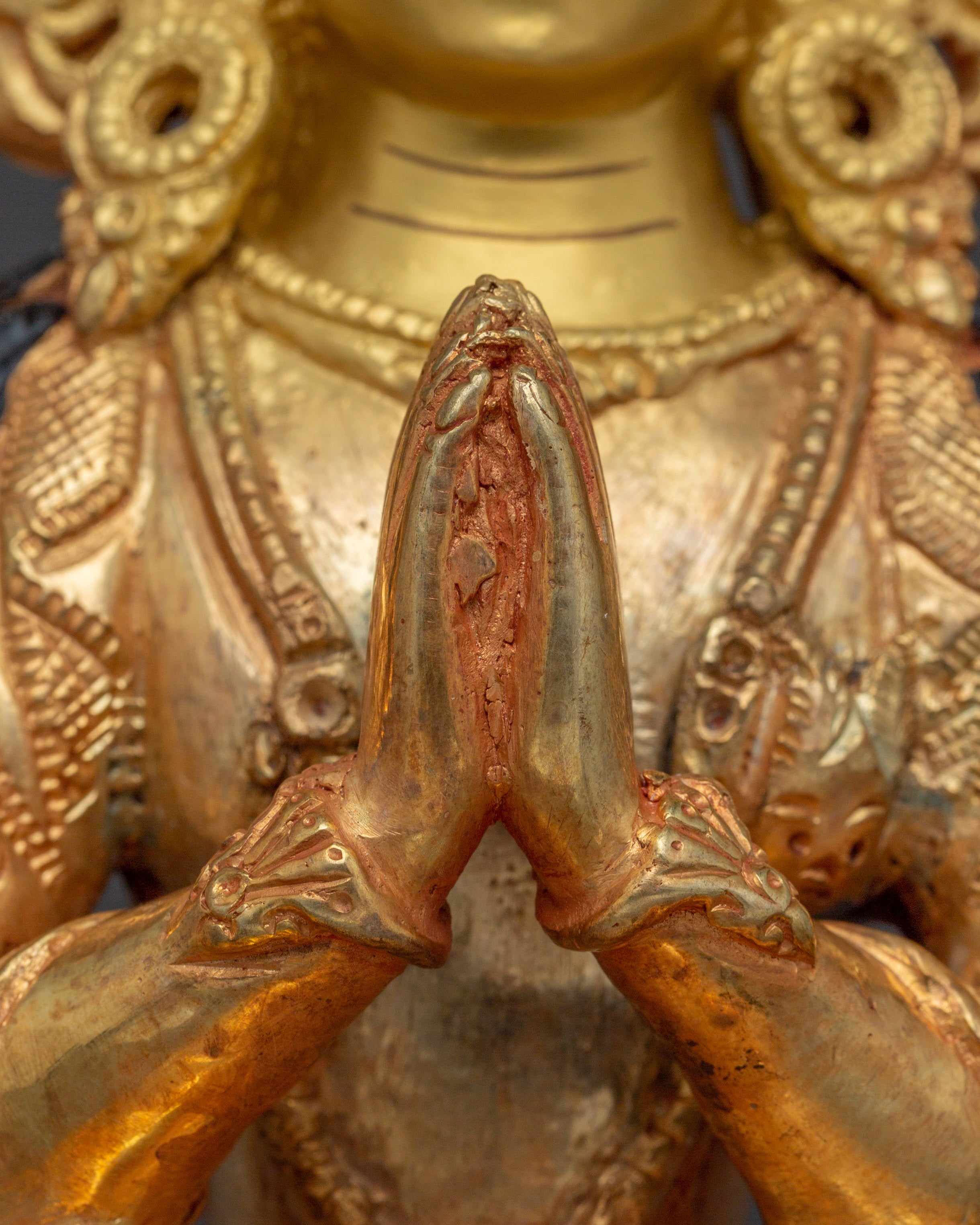 Handcrafted Chenrezig Copper Art | Meditation and Spiritual Decor