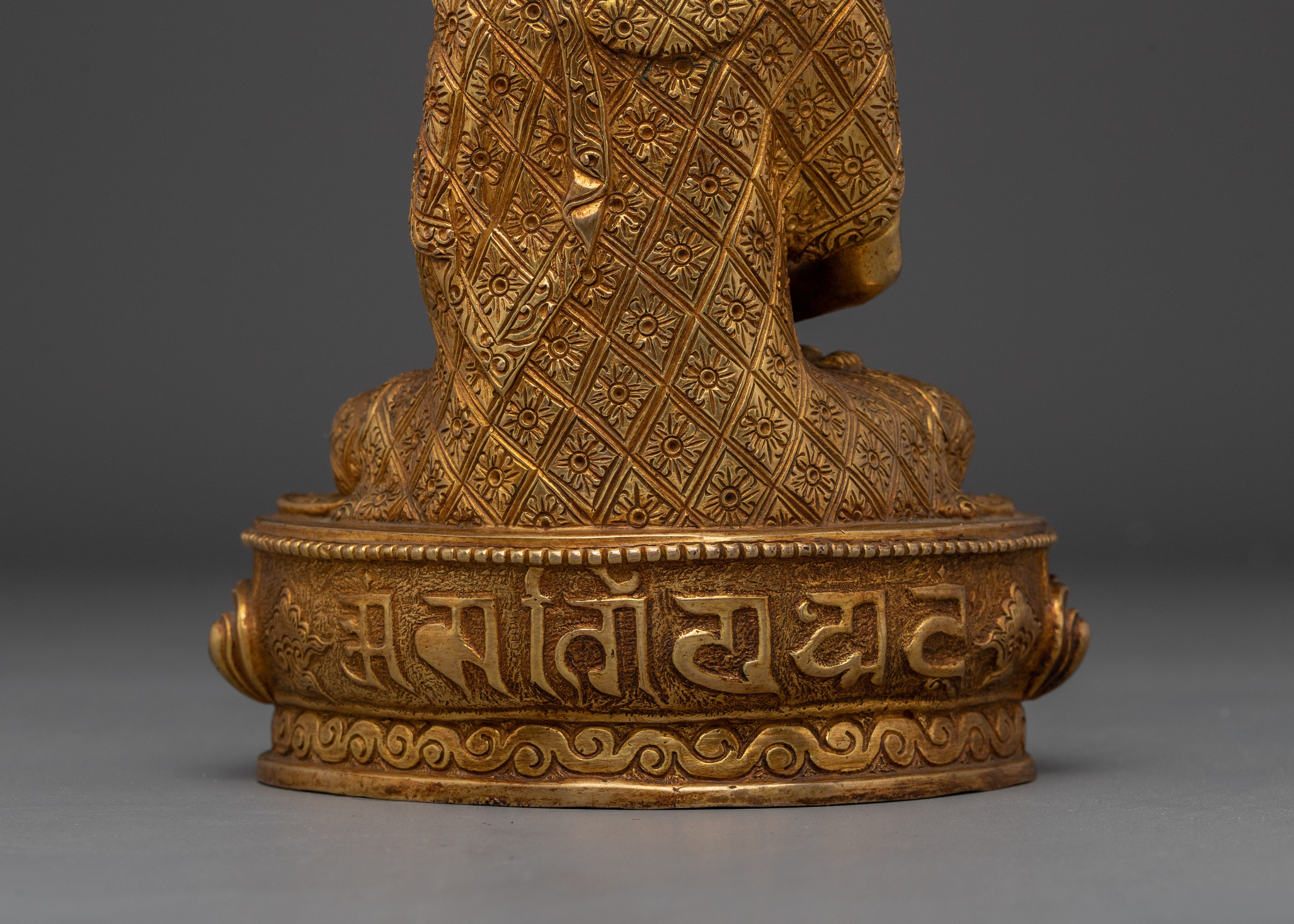 Golden Buddha Trinity Statue Set | Himalayan Handmade Artwork