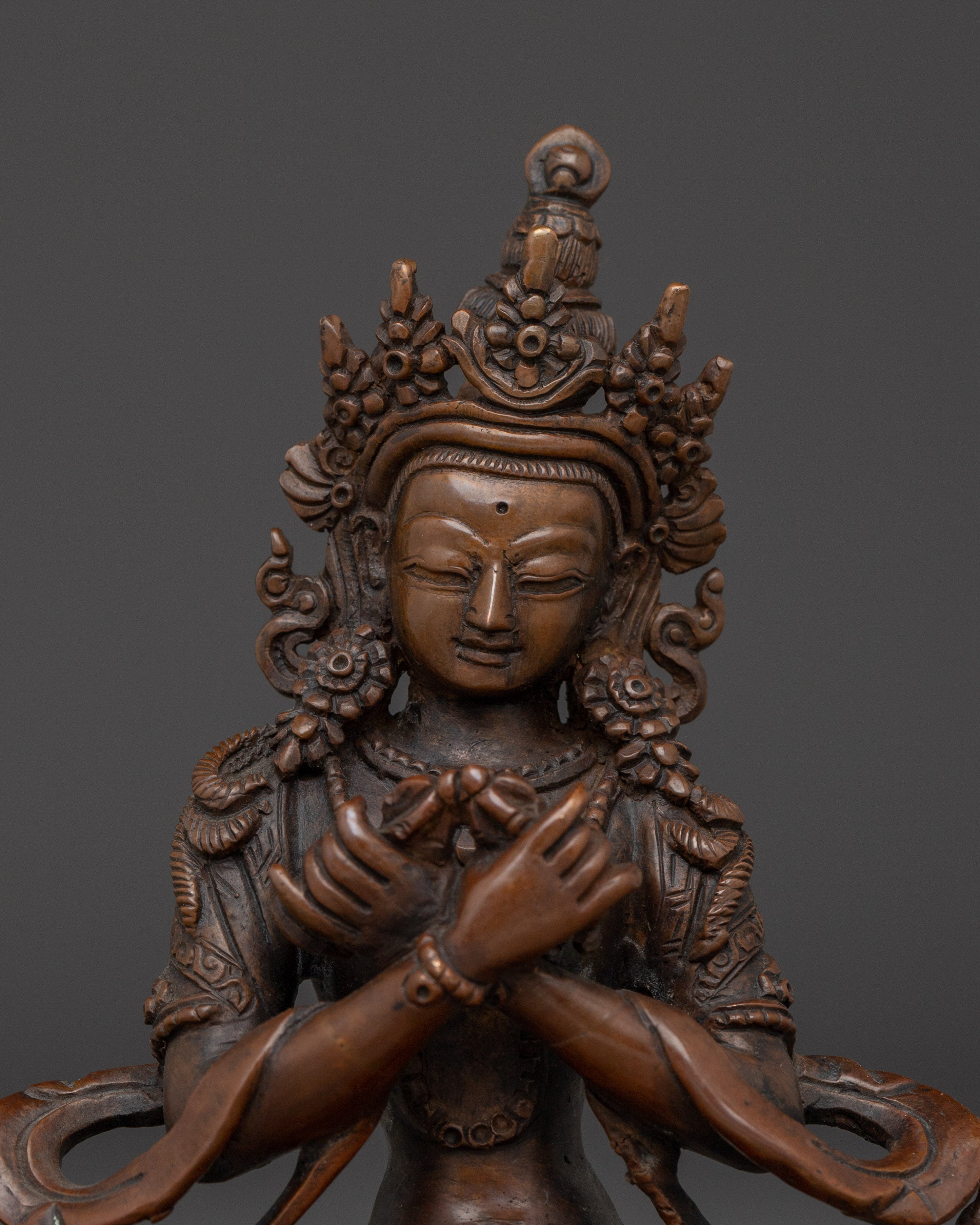 Oxidized Primordial Buddha Vajradhara Statue | Thunderbolt Holder