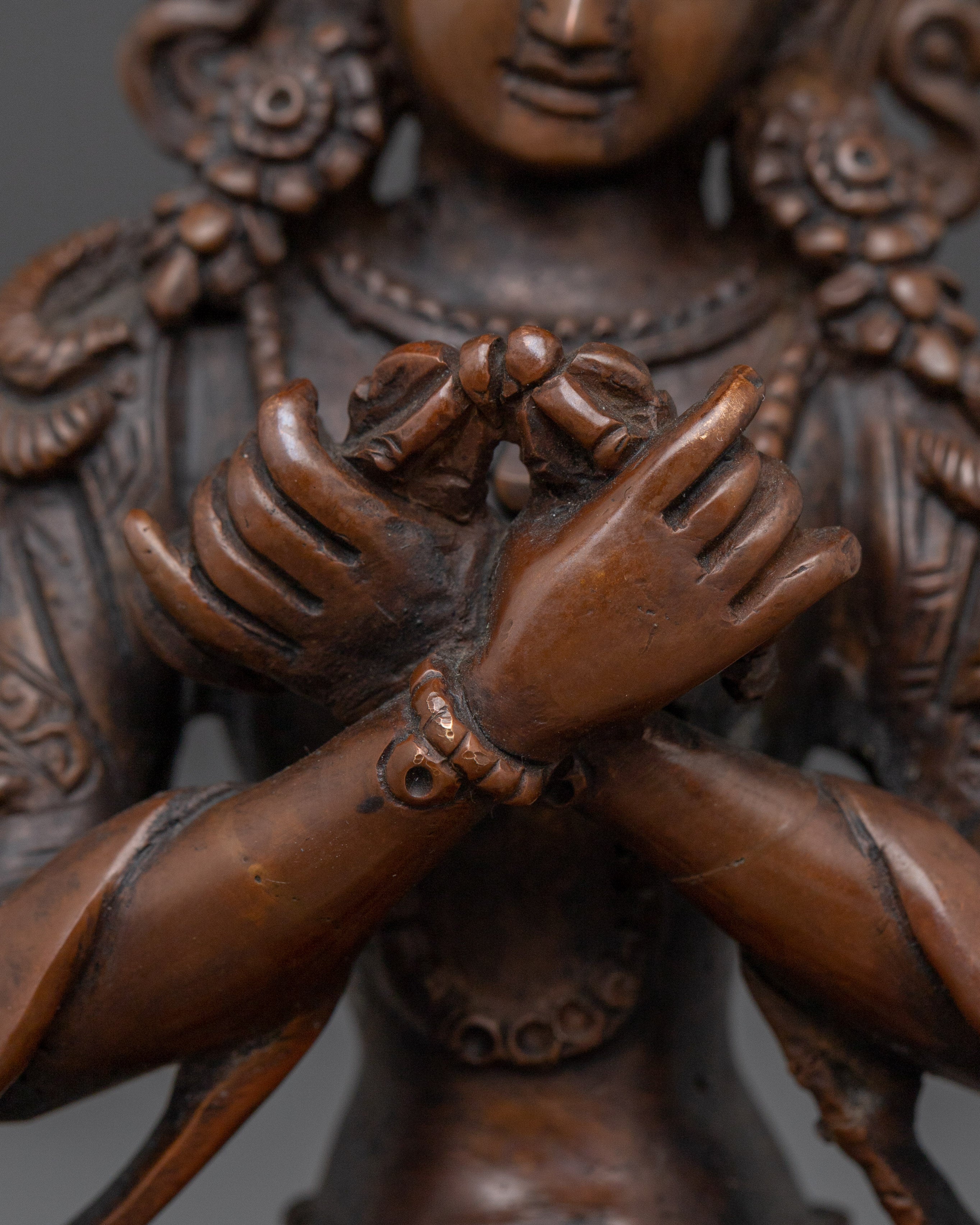 Oxidized Primordial Buddha Vajradhara Statue | Thunderbolt Holder