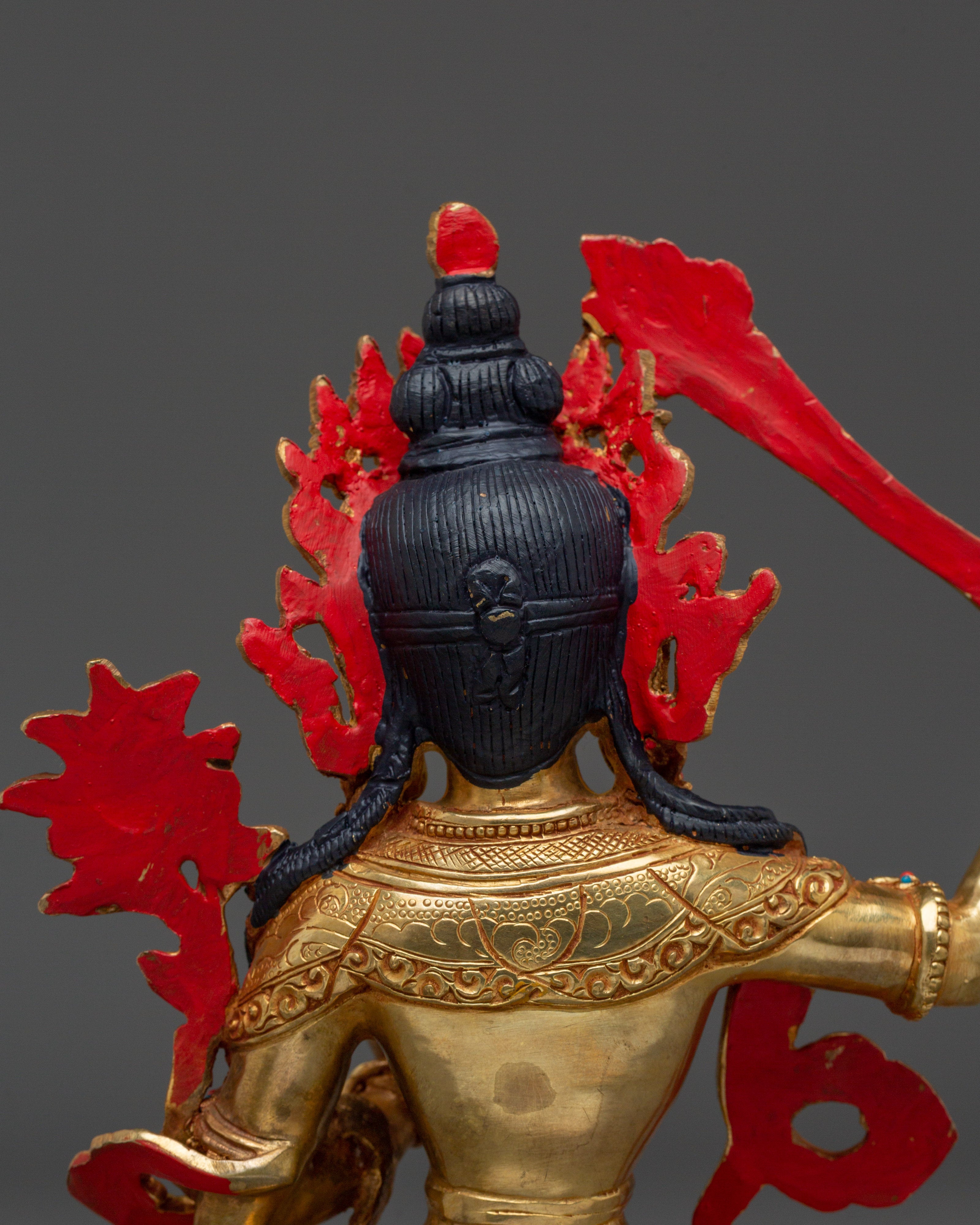 Handcrafted Manjushri Buddhist Copper Artwork | Sacred Deity for Meditation Growth