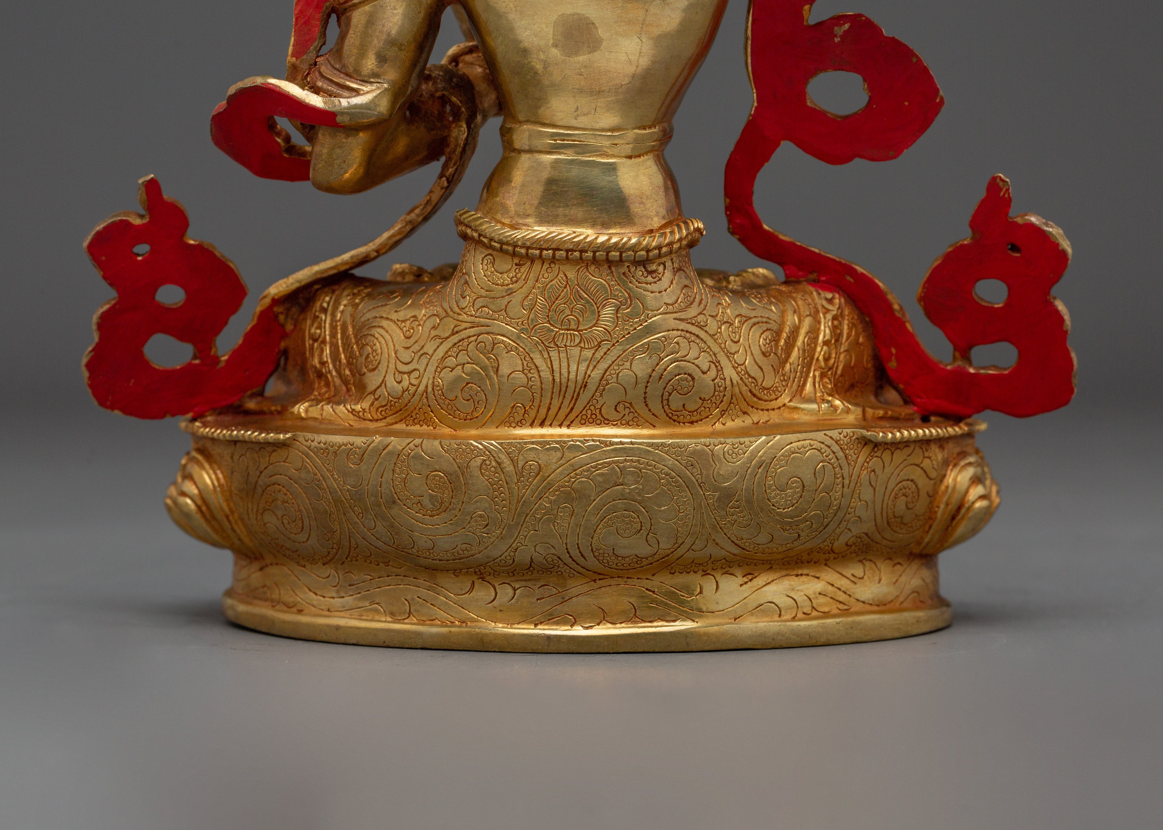 Handcrafted Manjushri Buddhist Copper Artwork | Sacred Deity for Meditation Growth