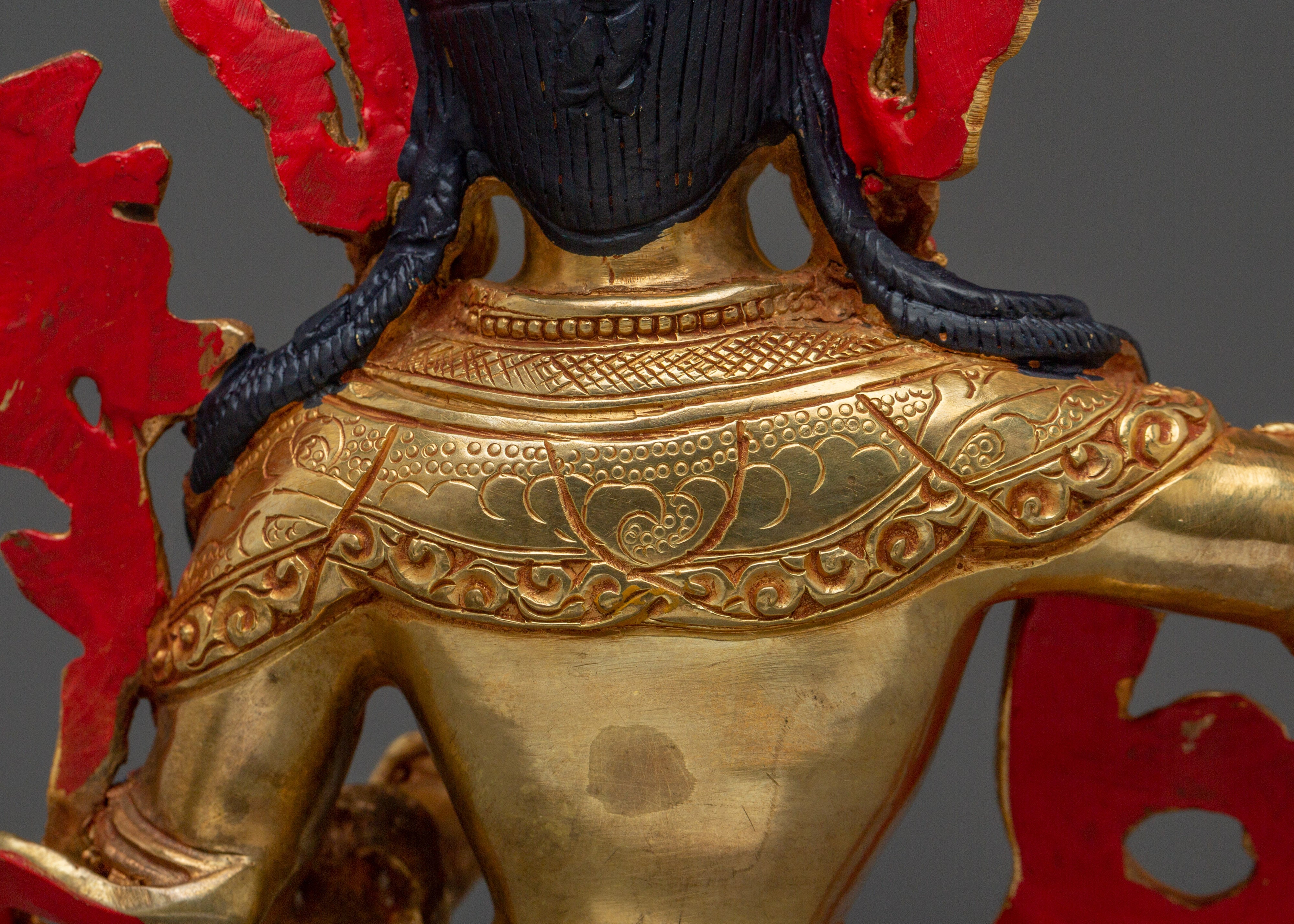 Handcrafted Manjushri Buddhist Copper Artwork | Sacred Deity for Meditation Growth